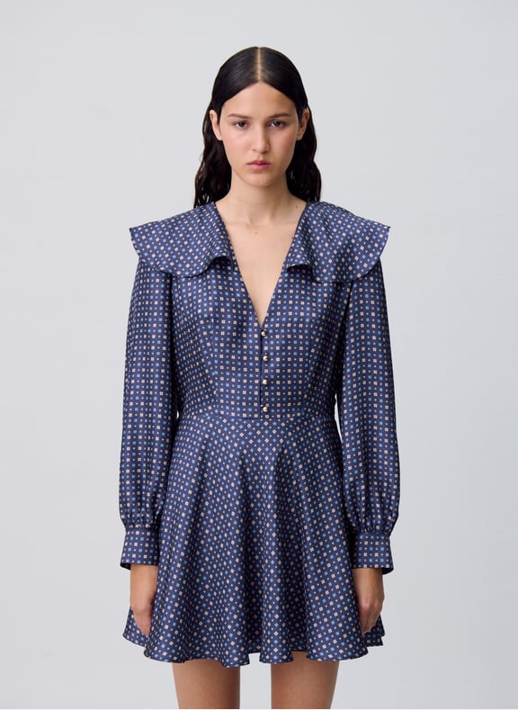 Robe courte en soie imprimée Multicolore by CLAUDIE PIERLOT CLAUDIE PIERLOT Robe courte en soie imprimée Multicolore