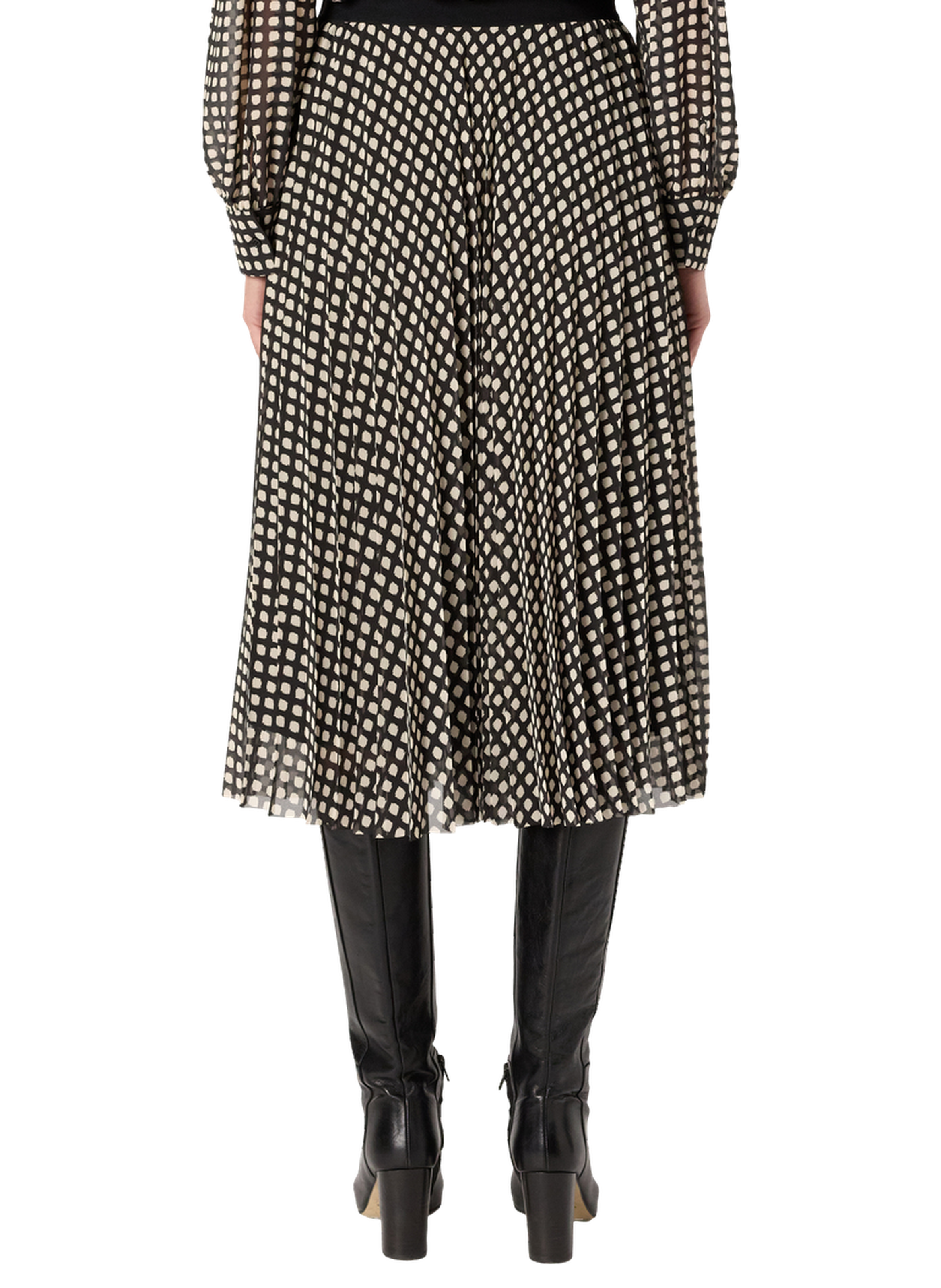 Jupe mi-longue à pois graphiques - beth GERARD DAREL Noir