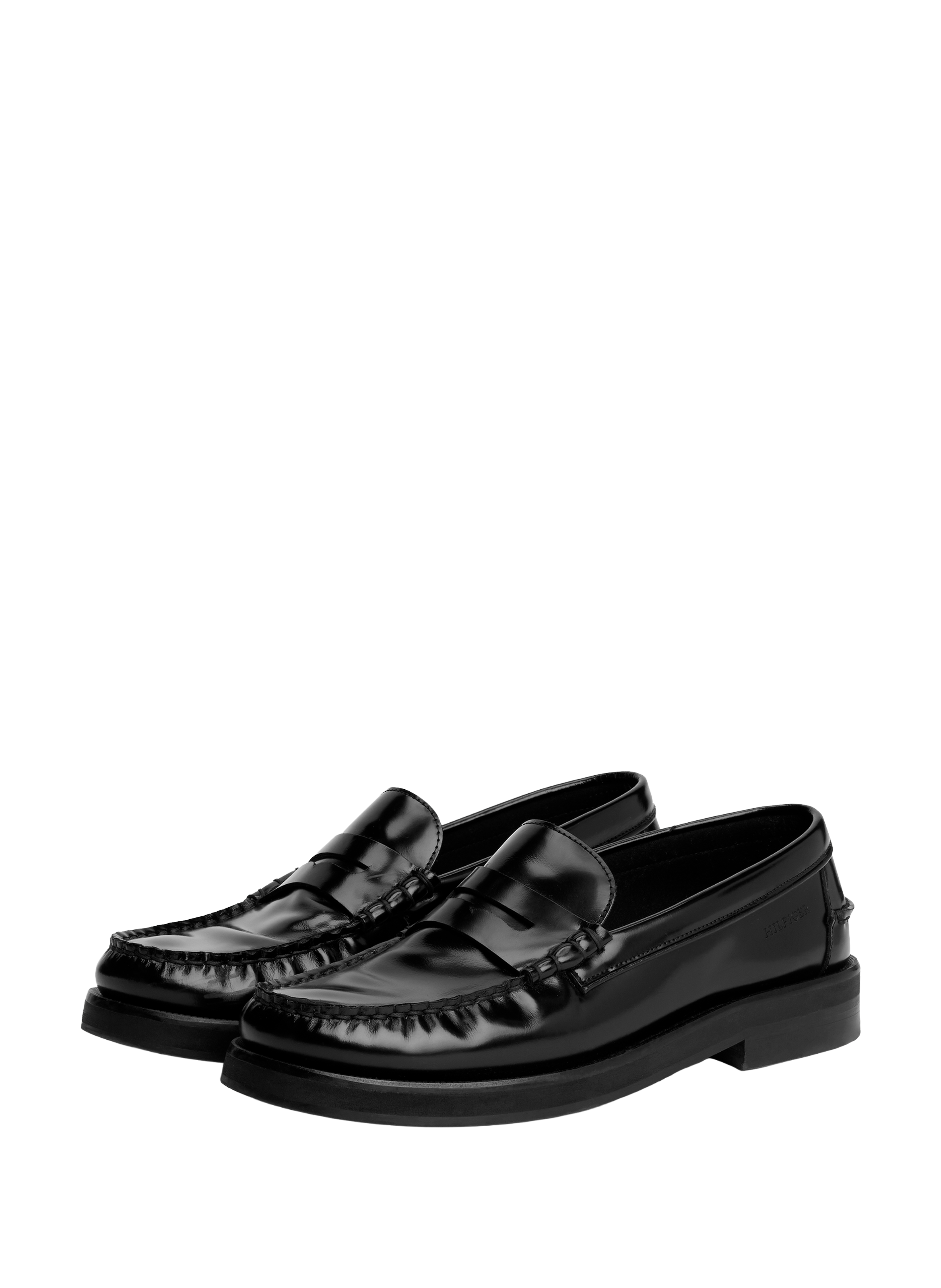 Calfskin leather loafers TOMMY HILFIGER Black