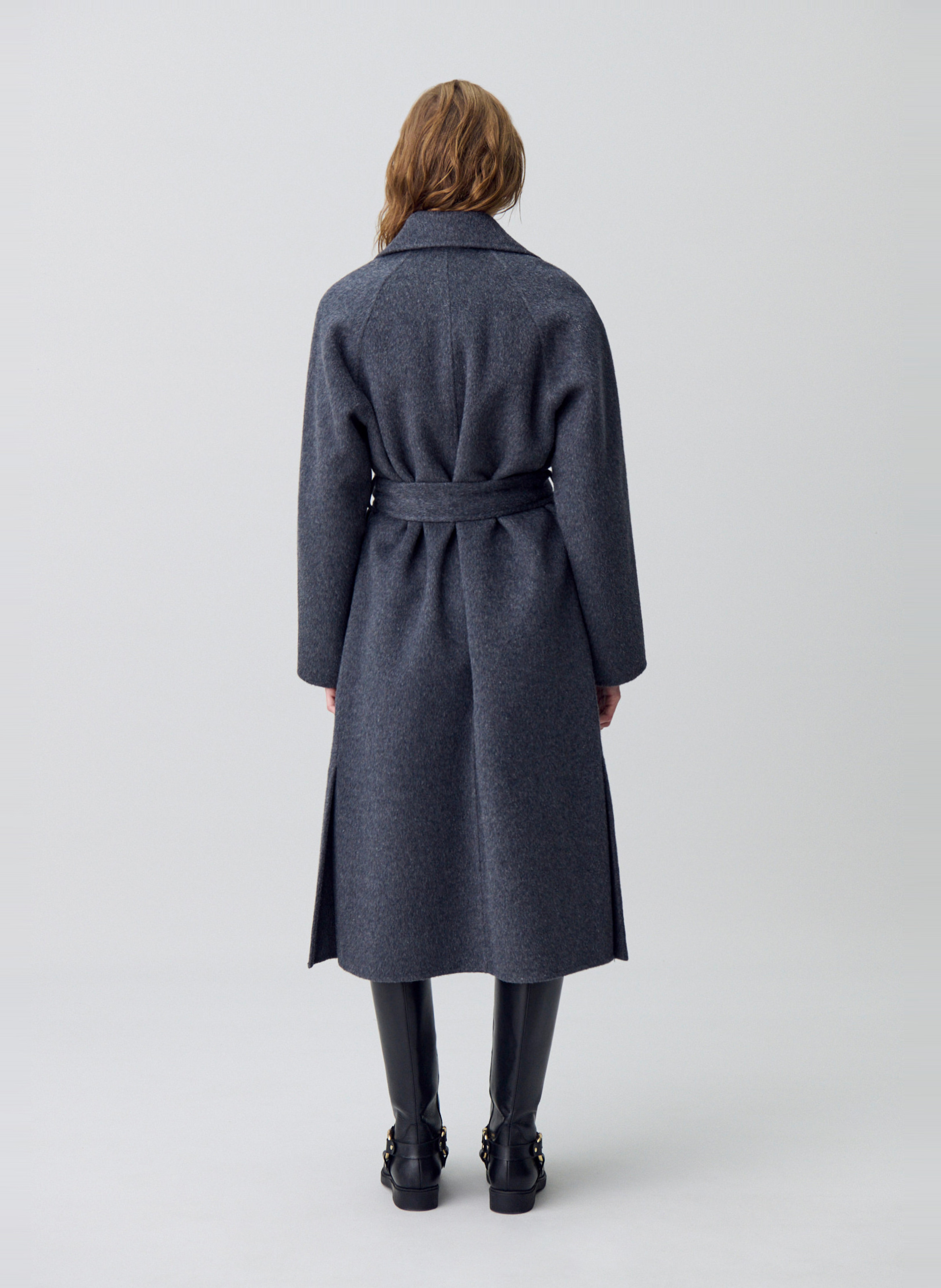 Manteau col tailleur en laine mélangée gwenola CLAUDIE PIERLOT Gris