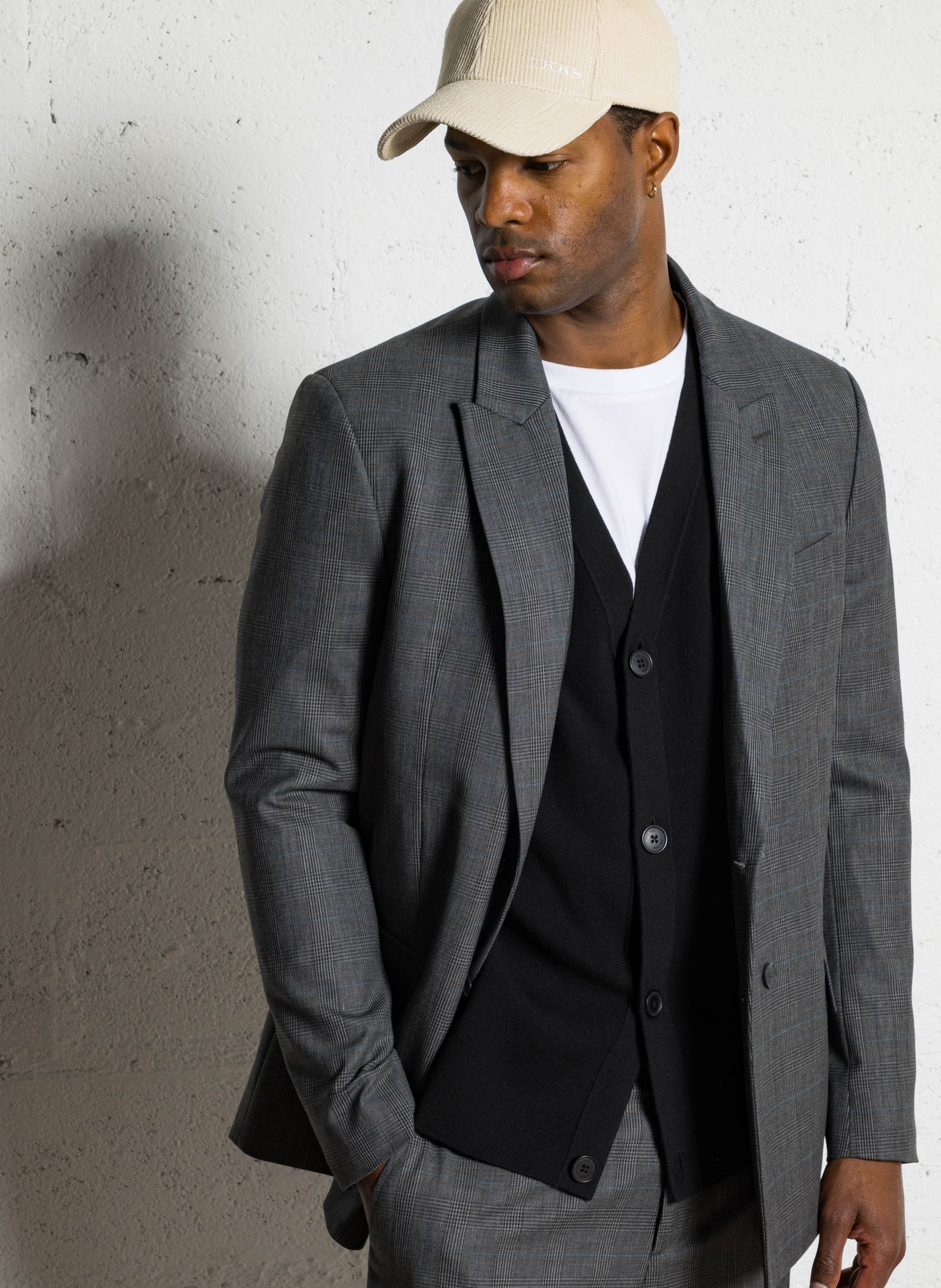 Veste de costume à carreaux IKKS Gris