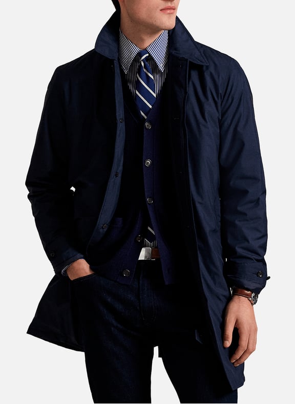 Straight jacket with classic collar Blue by POLO RALPH LAUREN POLO RALPH LAUREN Straight jacket with classic collar Blue