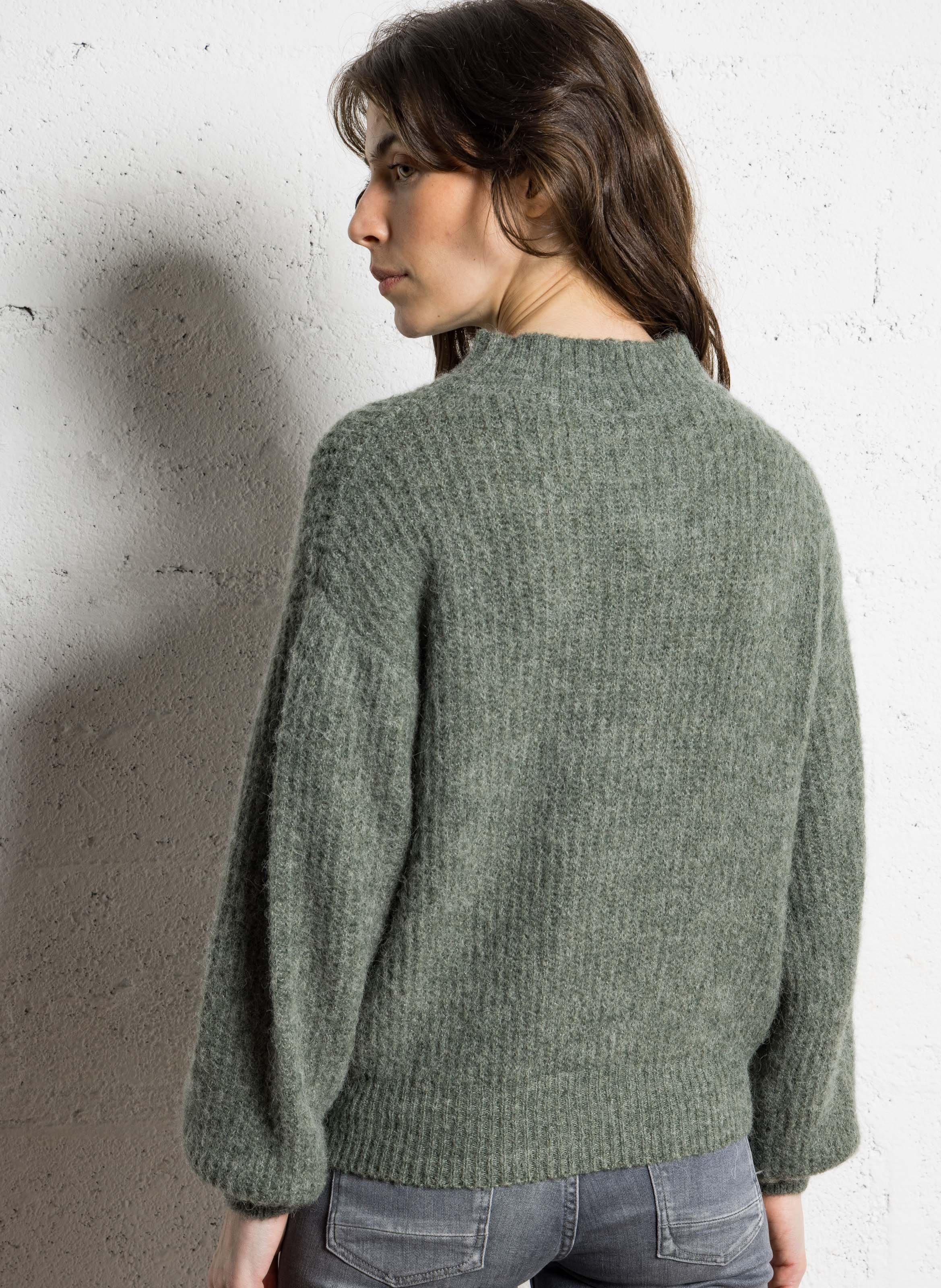 Pull droit col montant east AMERICAN VINTAGE Vert