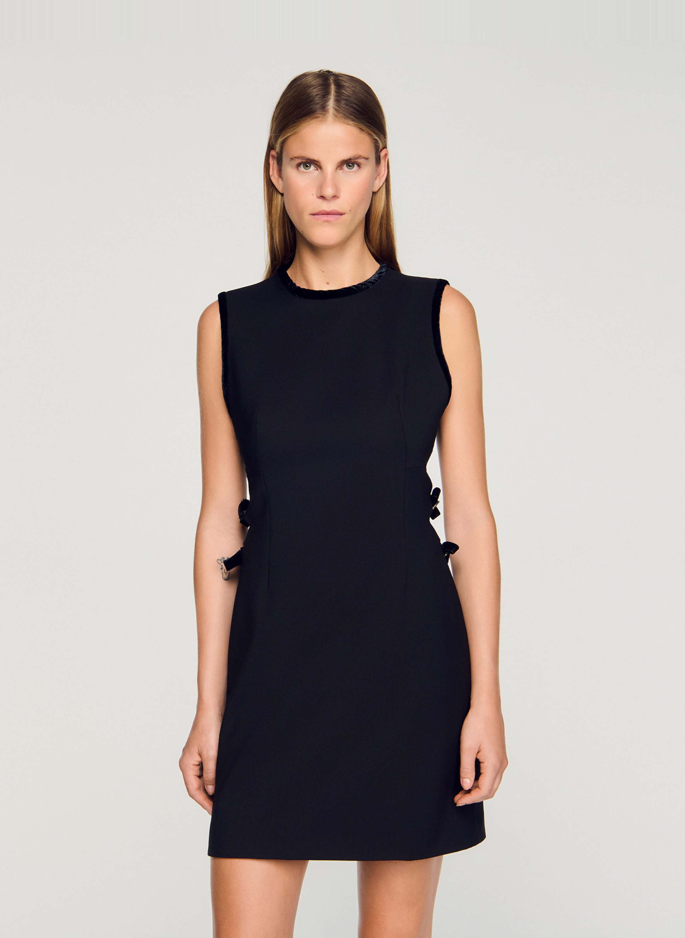 Robe courte col rond SANDRO Noir