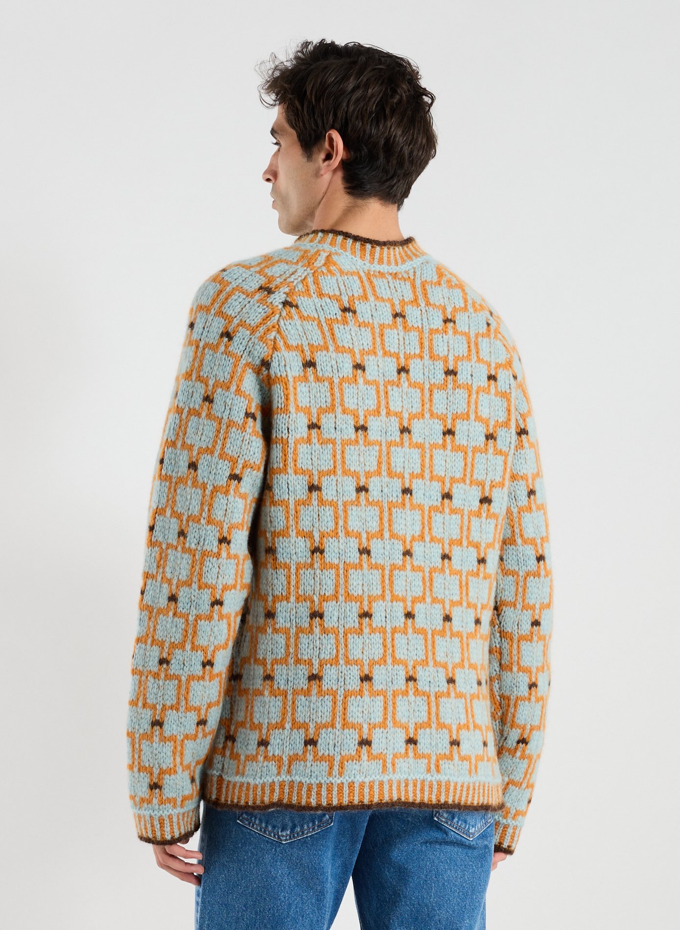 Pull à motif Norwegian en laine HOLZWEILER Bleu