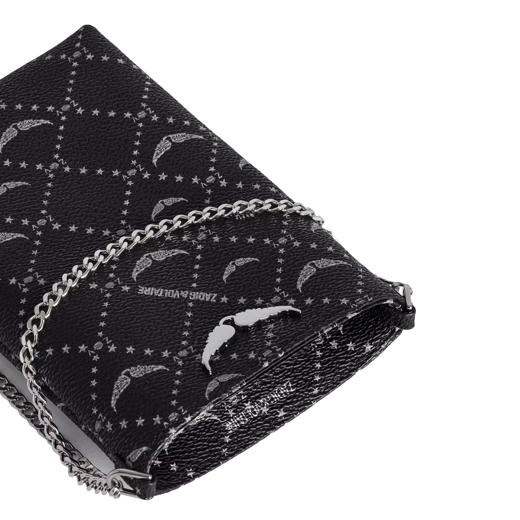 Pochette de téléphone en cuir imprimé rock ZADIG&VOLTAIRE Noir