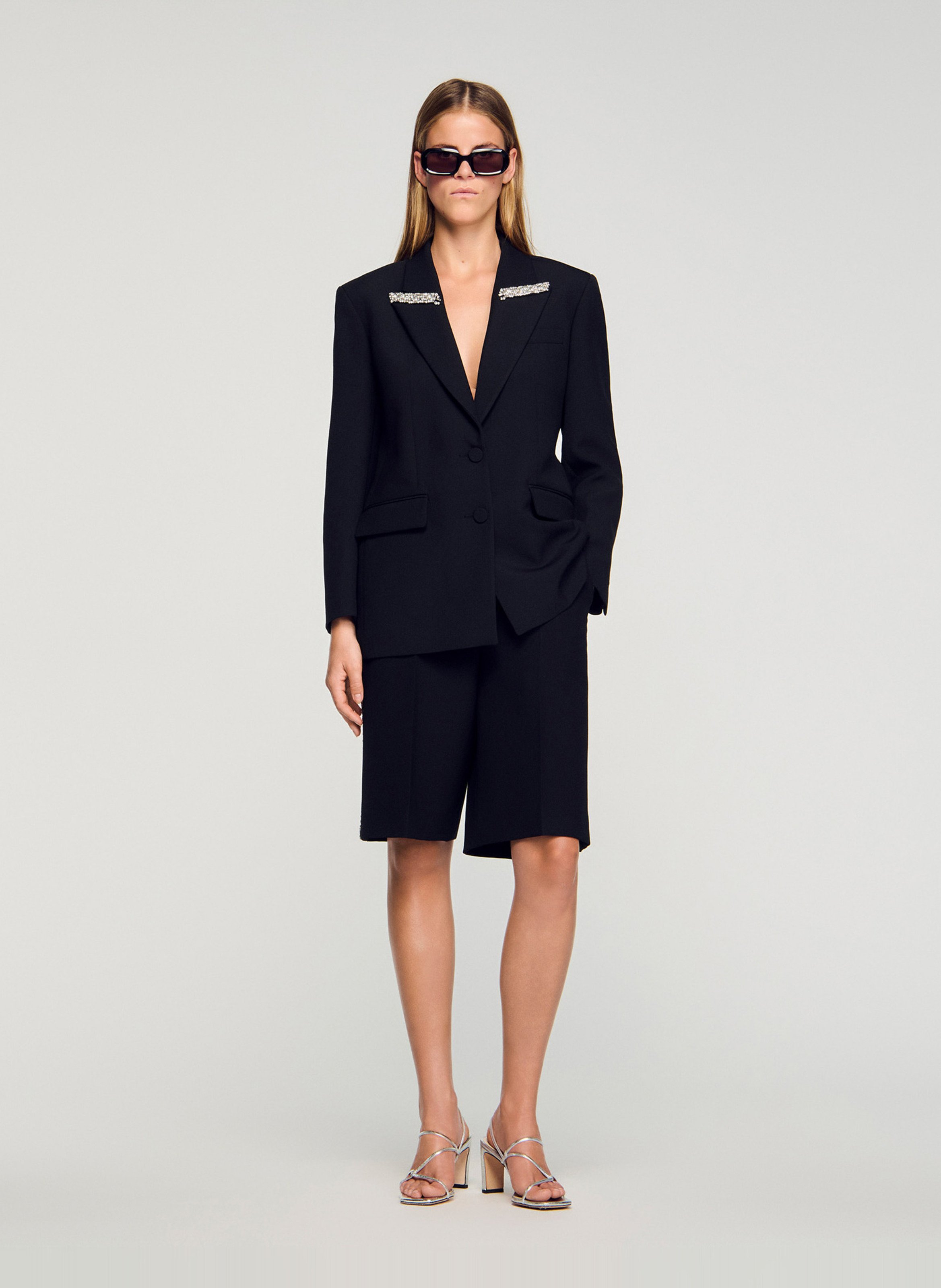 Veste de smoking droite SANDRO Noir