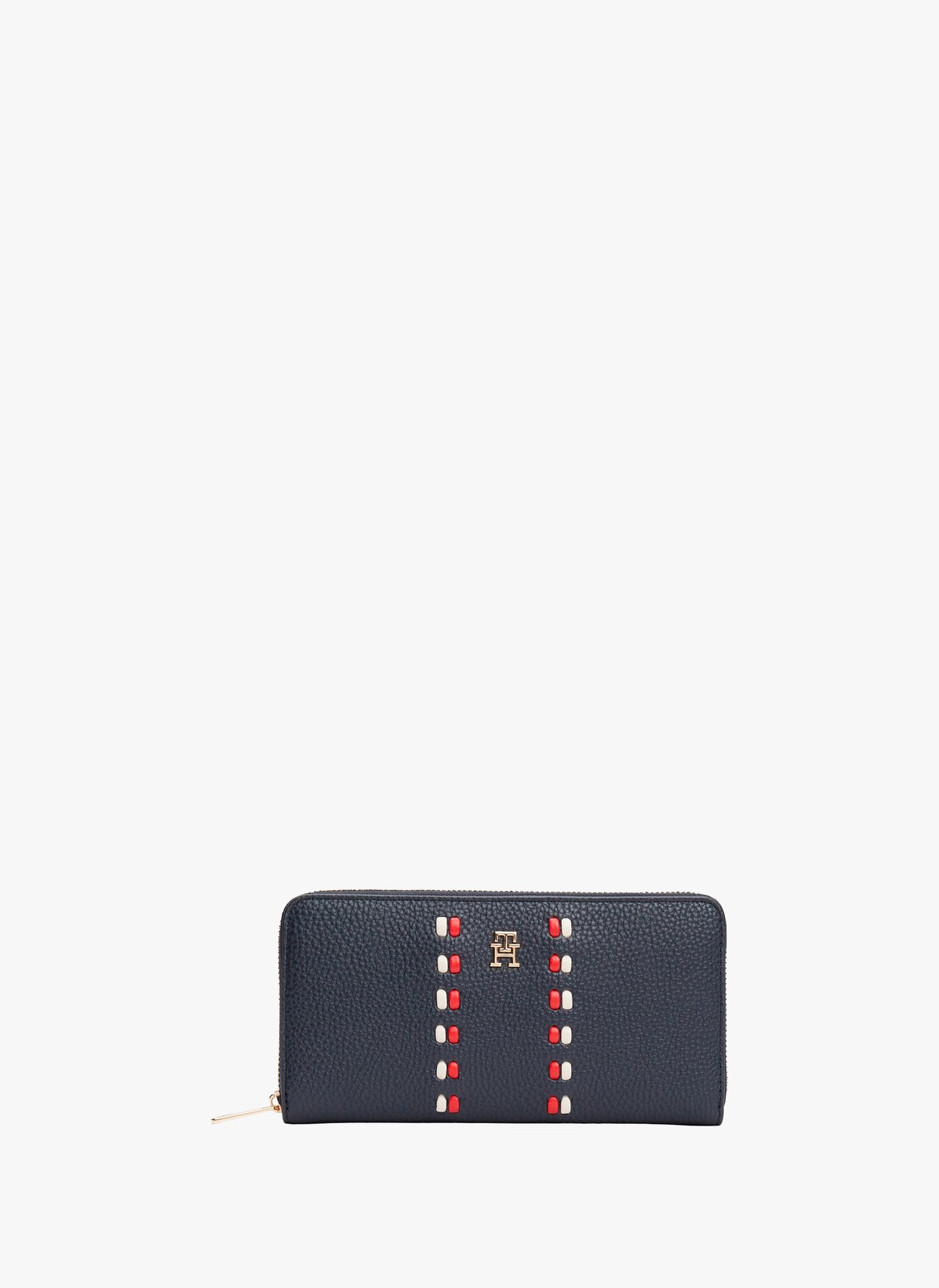 Portefeuille zippé logoté effet cuir