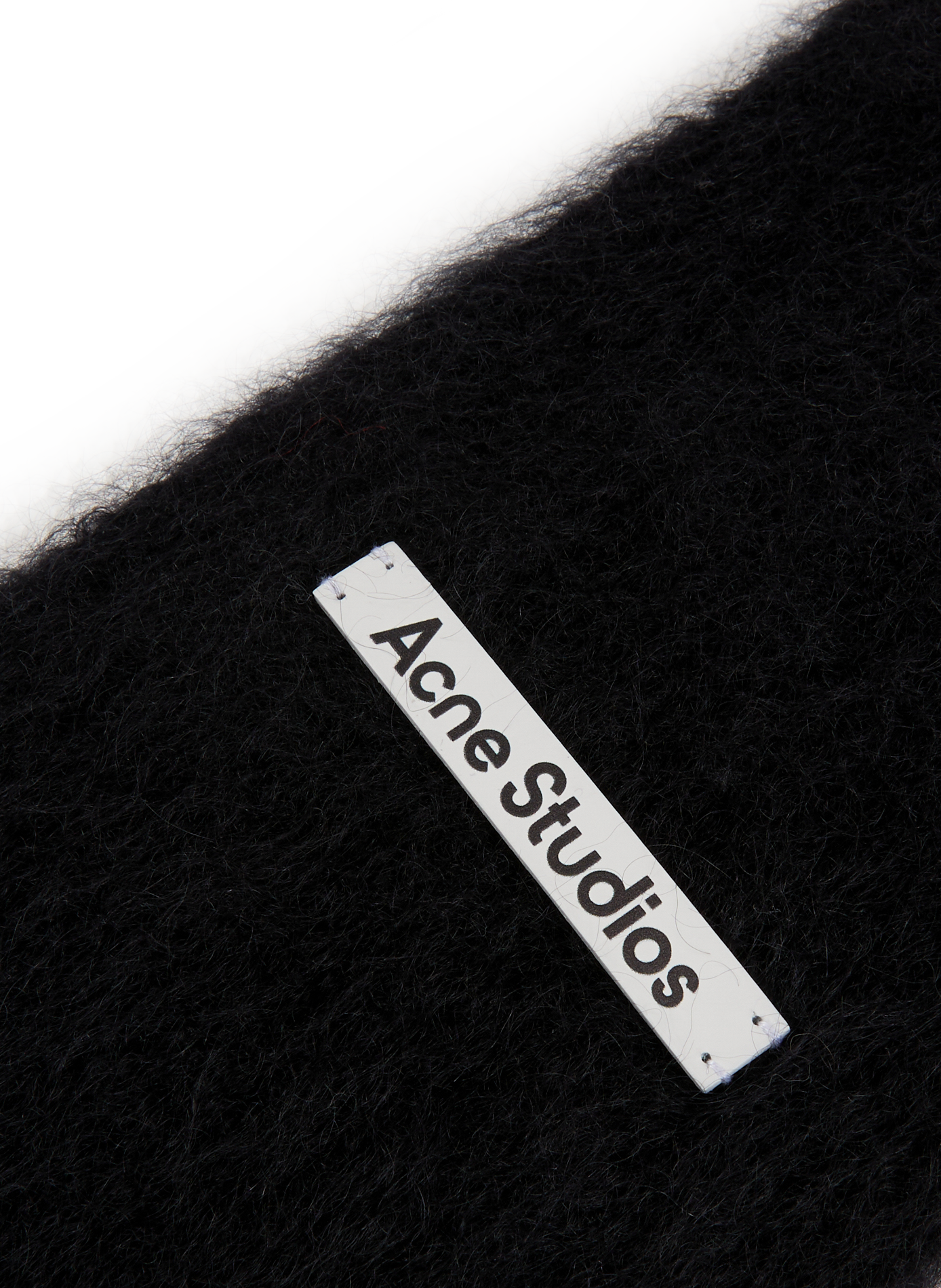 Echarpe à franges en laine ACNE STUDIOS Noir