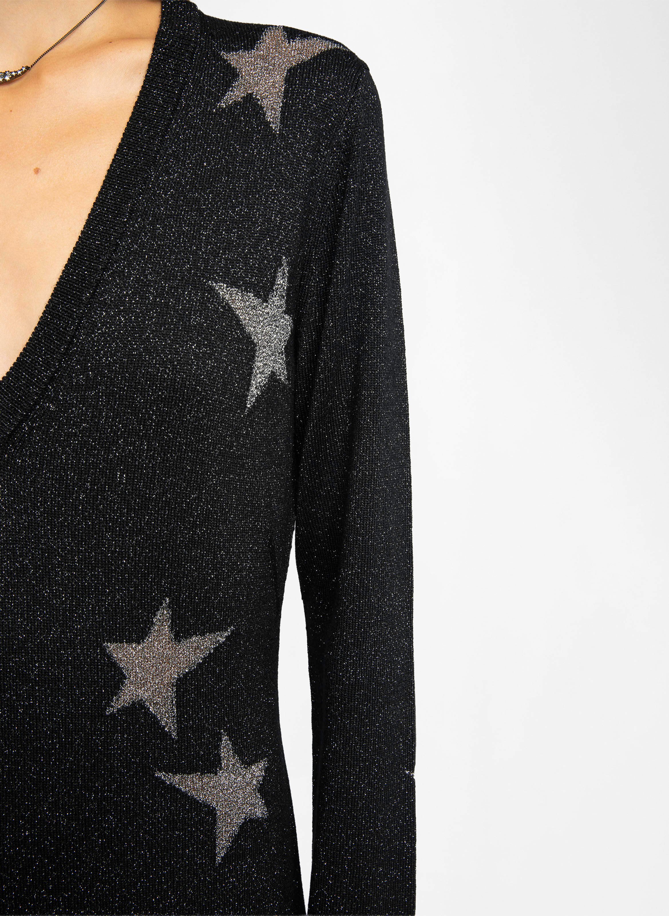 Robe longue col v en laine mélangée stelly ZADIG&VOLTAIRE Noir