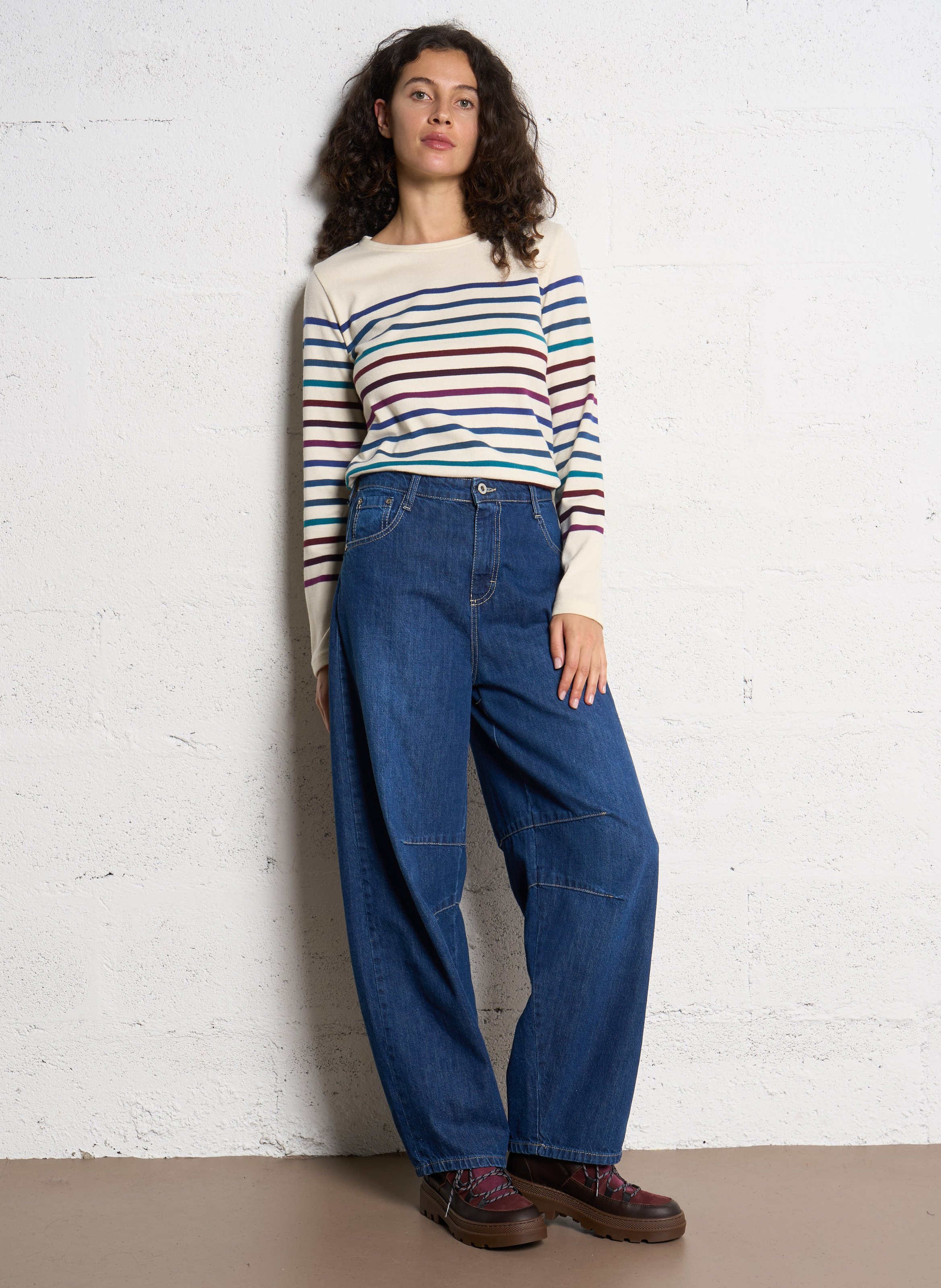 Marinière col rond en coton ARMOR-LUX Bleu