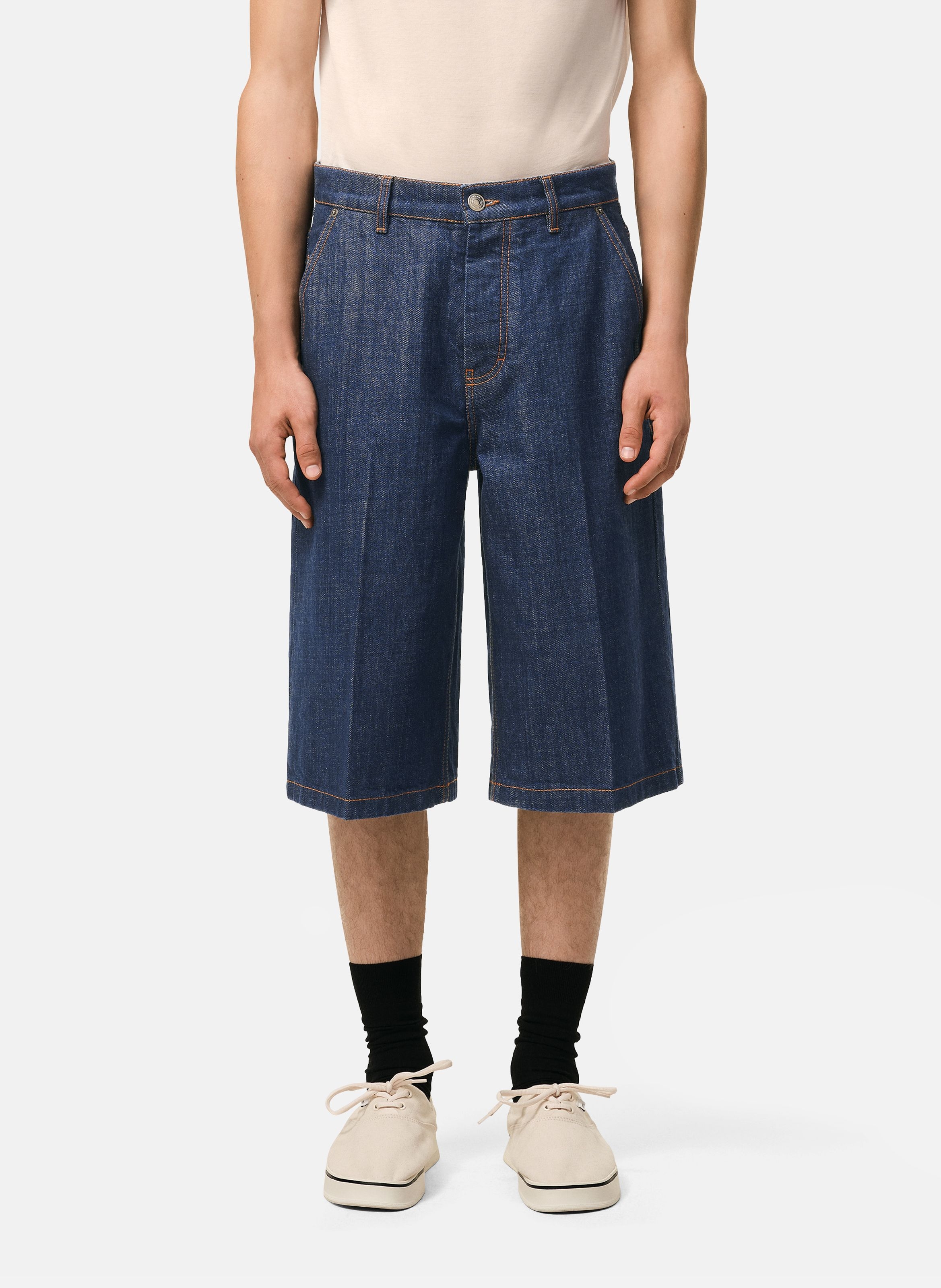 Bermuda loose en coton AMI PARIS Bleu