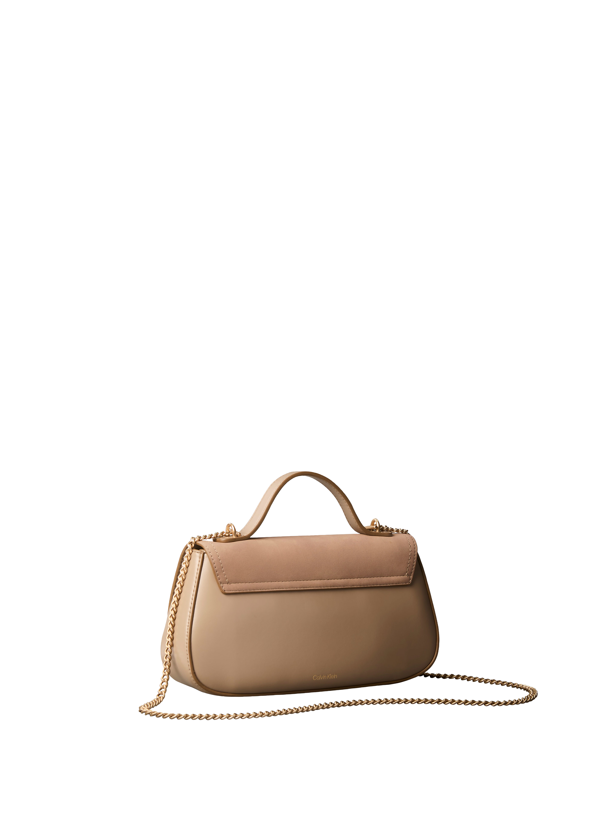 Sac à rabat bandoulière chaînette CALVIN KLEIN Beige