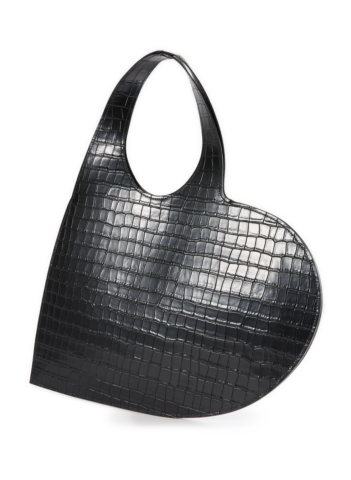 Crocodile leather heart shoulder bag COPERNI Black