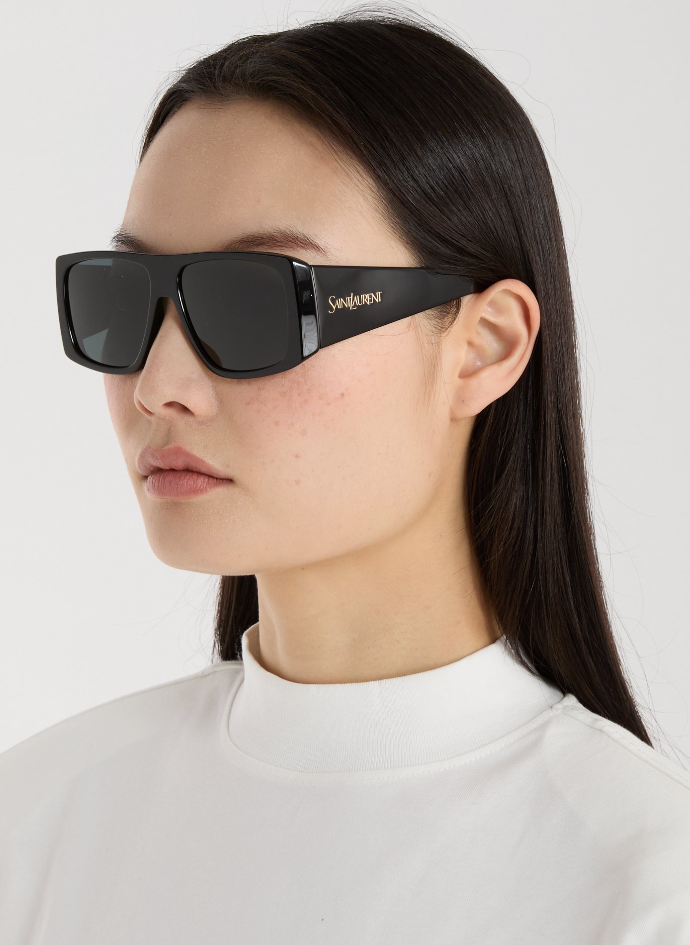 Solid color aviator sunglasses SAINT LAURENT Black