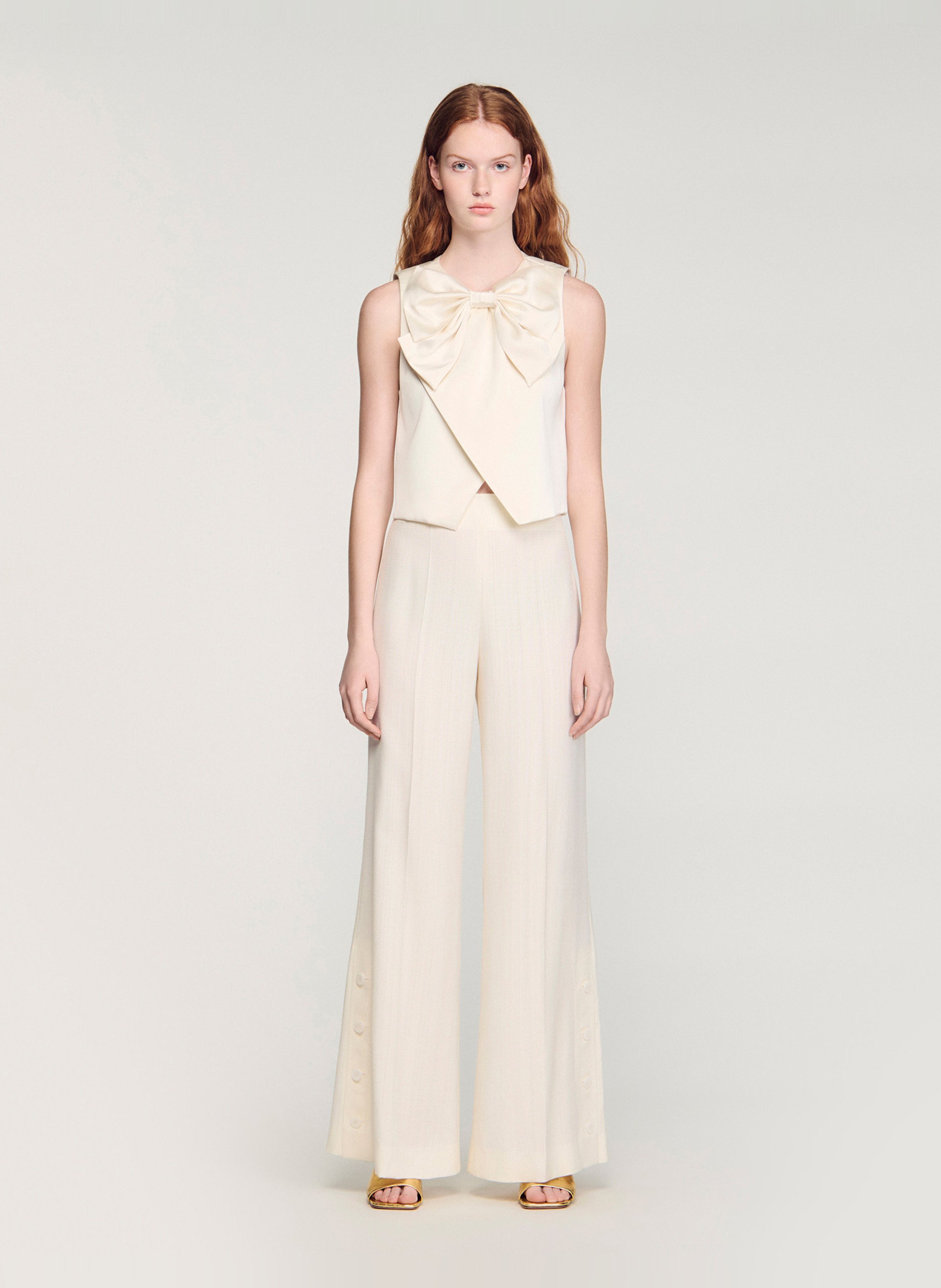 Top col rond SANDRO Beige