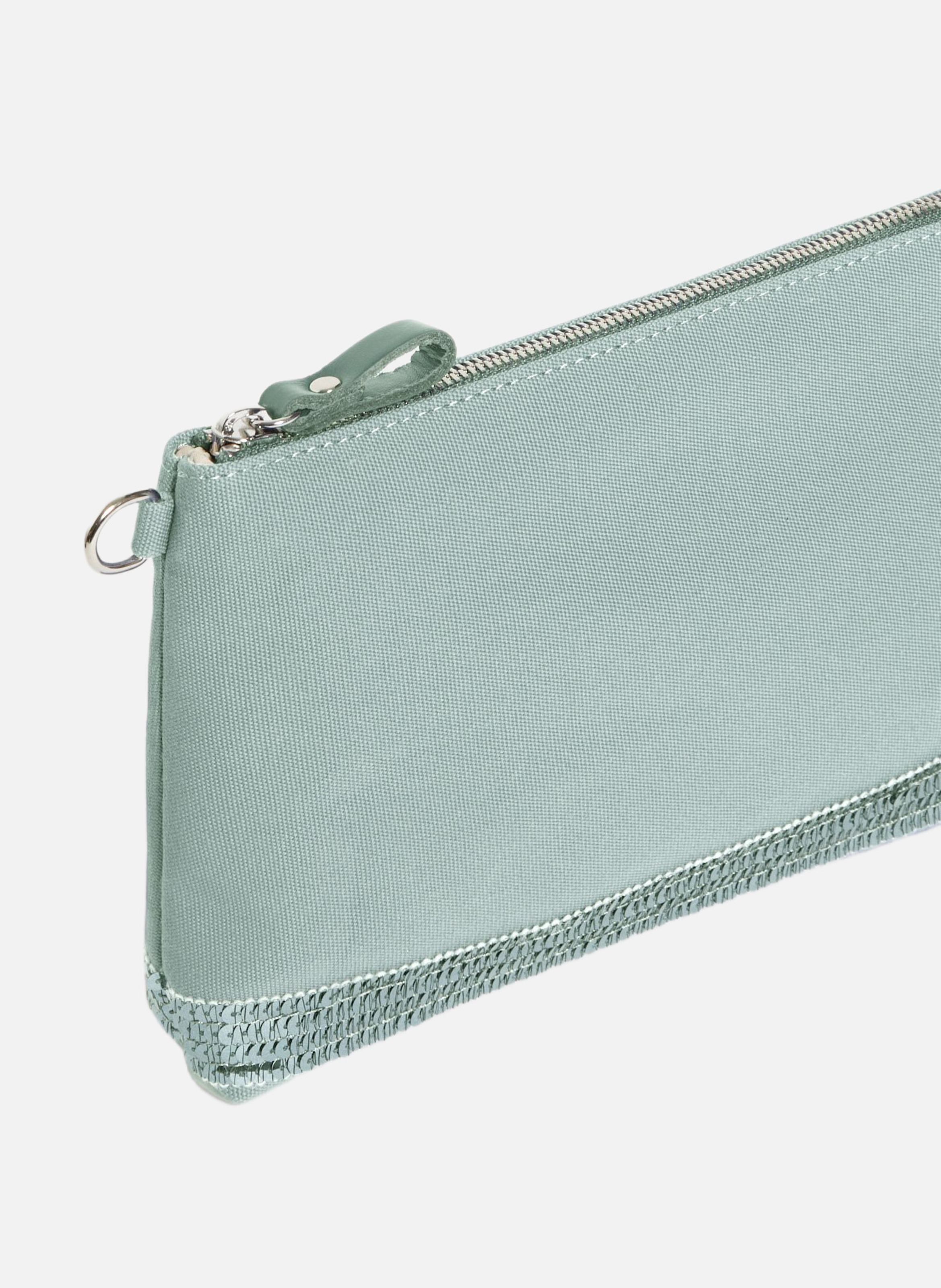 Pochette zippée en toile VANESSA BRUNO Vert