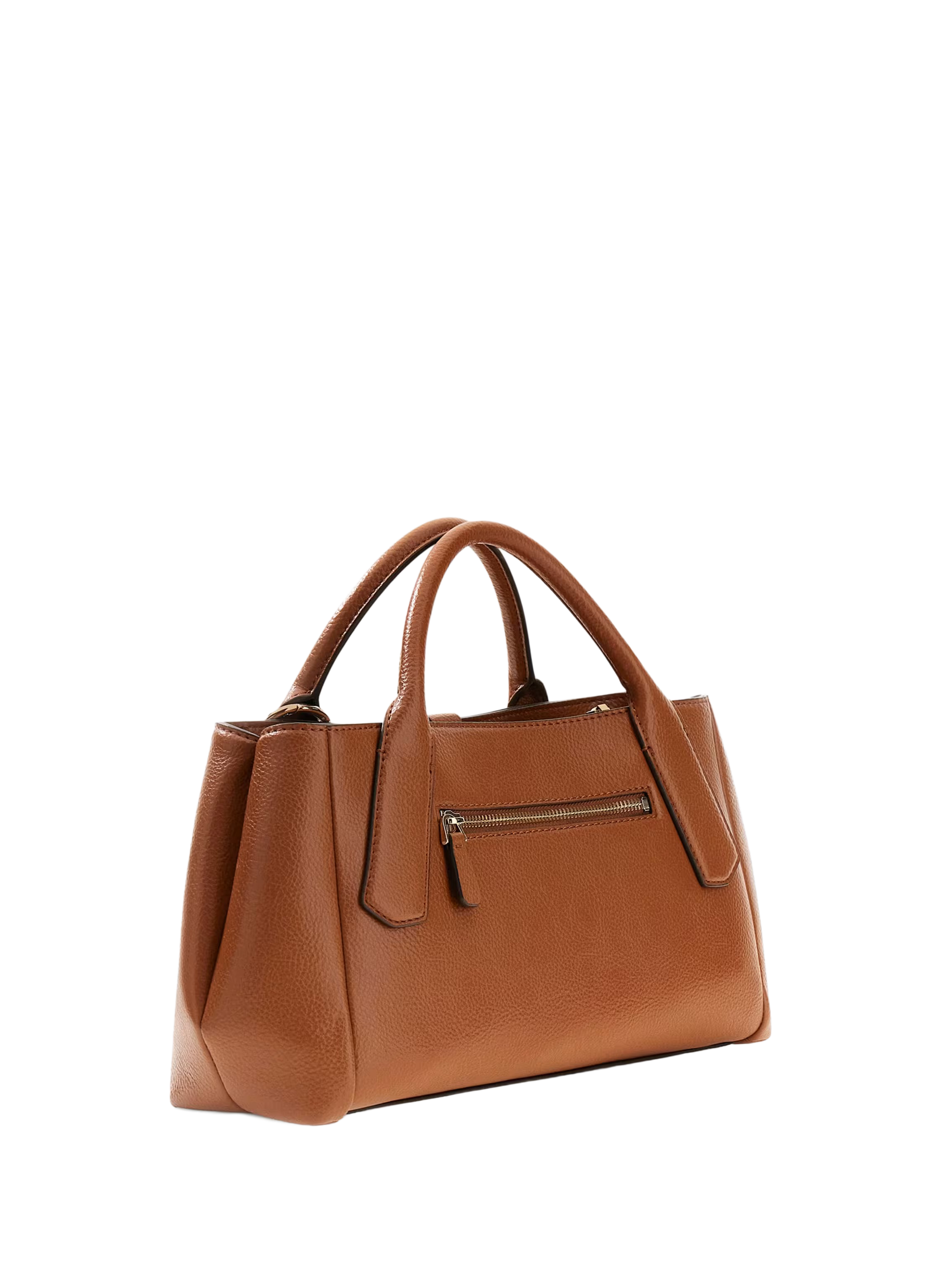 Handbag with leather-effect charms Brown