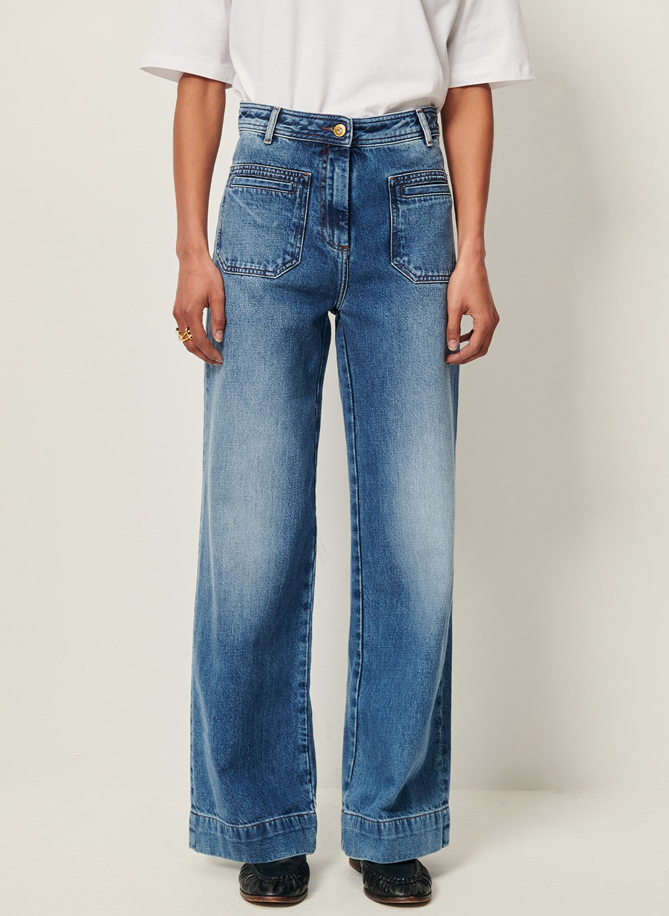 Jean flare taille haute johnny o SESSUN Bleu