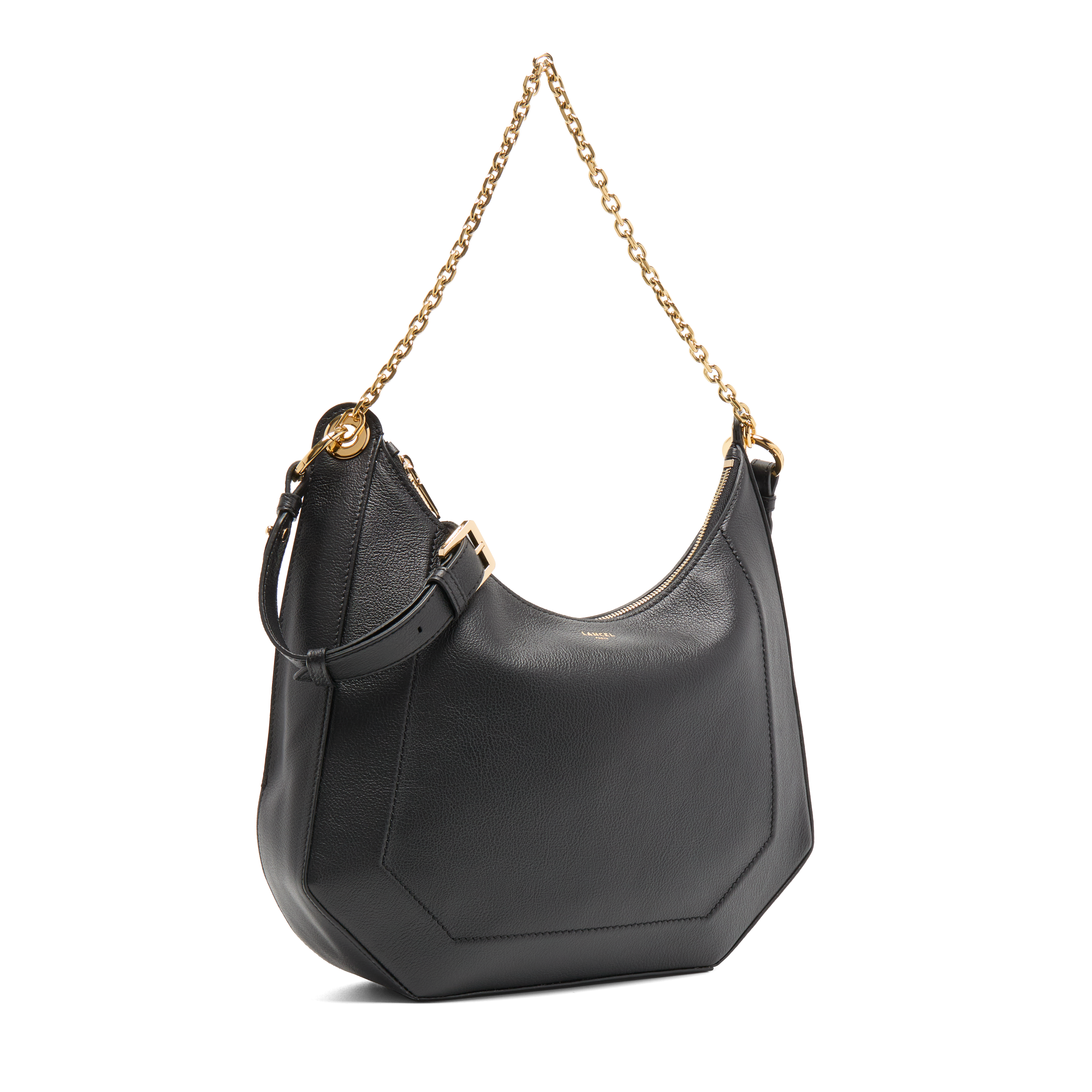 Sac zippé l double porté croisette de lancel en cuir LANCEL Noir