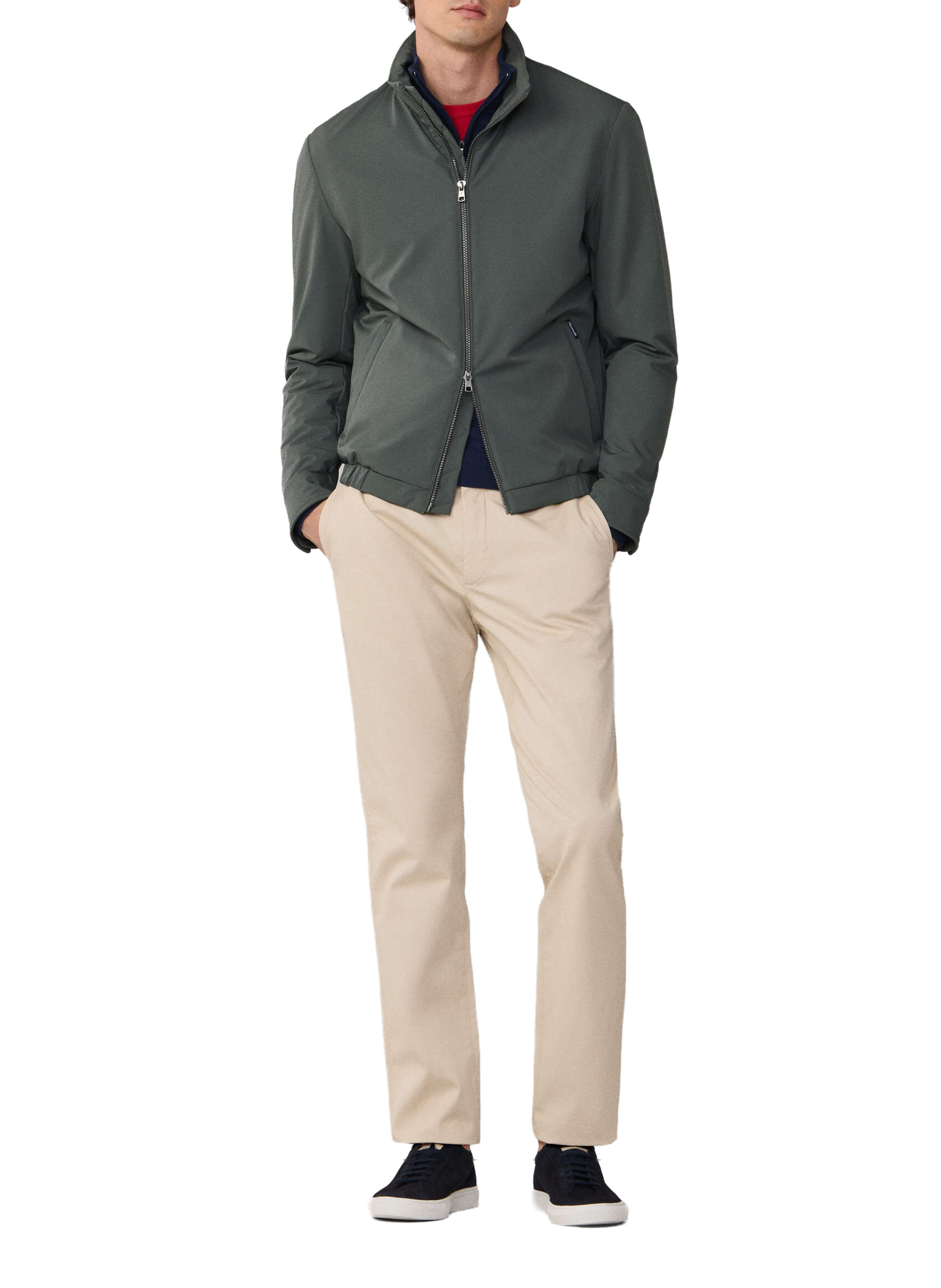 Blouson uni à col montant FACONNABLE Kaki