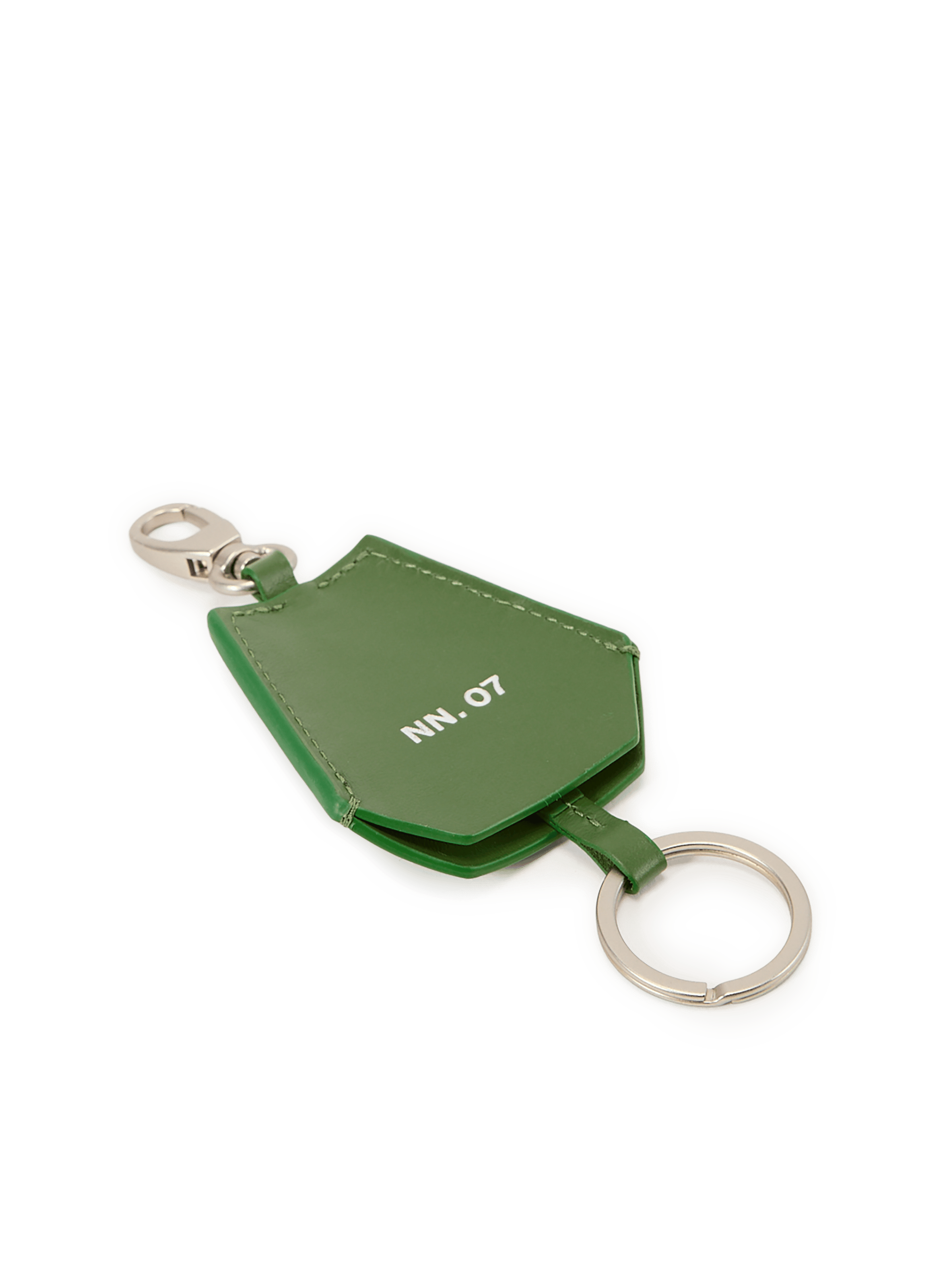 Leather carabiner keychain NN.07 Green