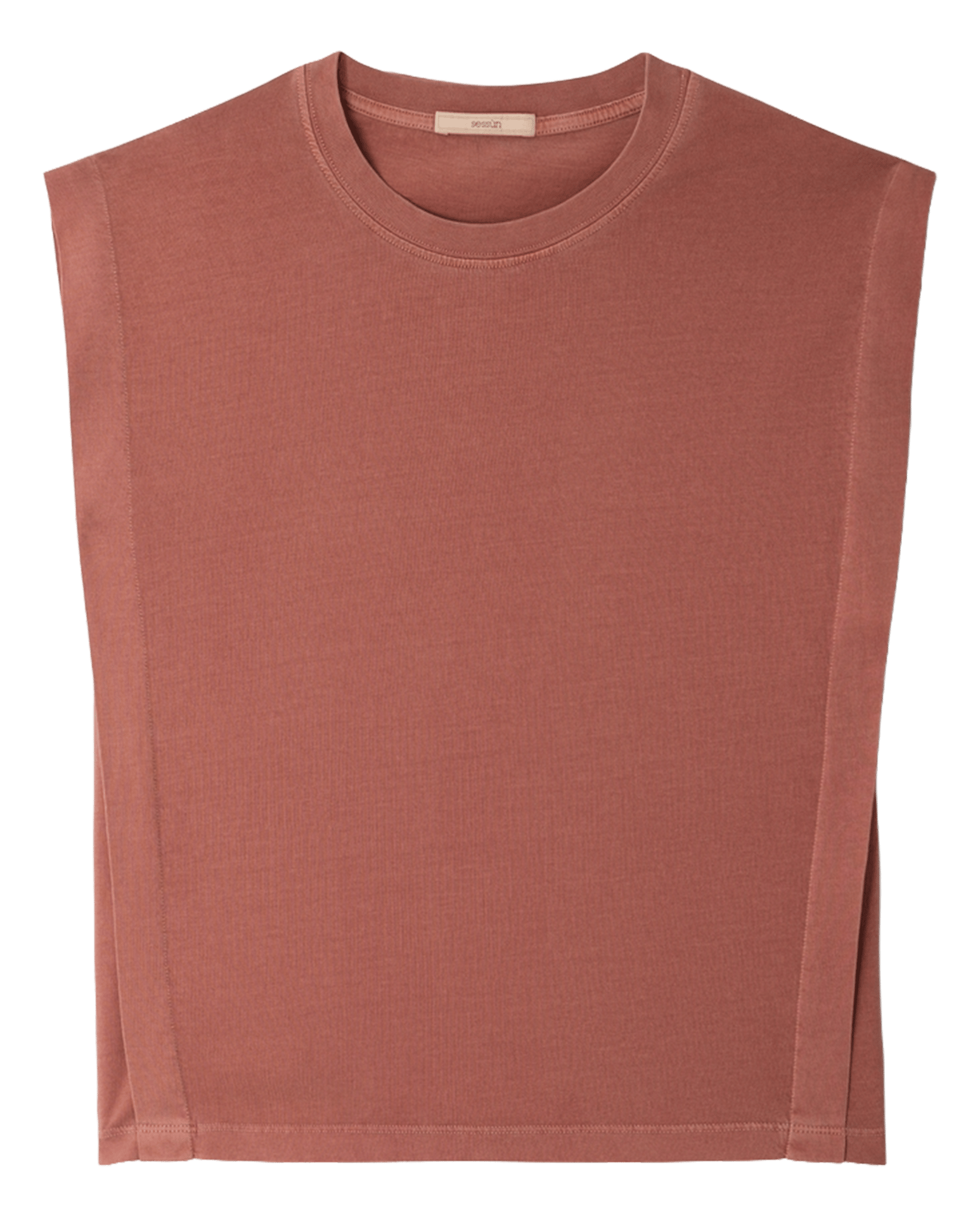 Tee-shirt col rond en coton orlando SESSUN Marron