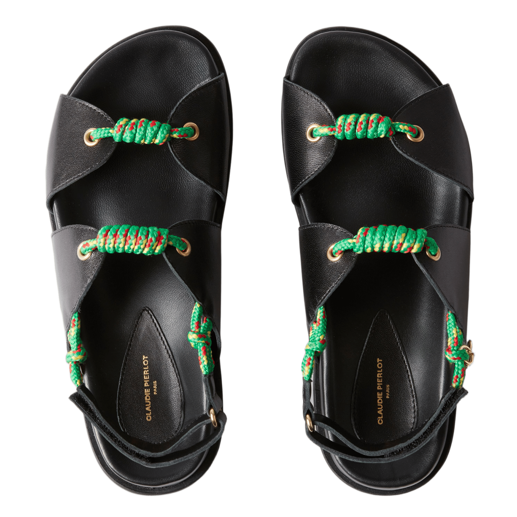 Sandales plates en cuir CLAUDIE PIERLOT Noir