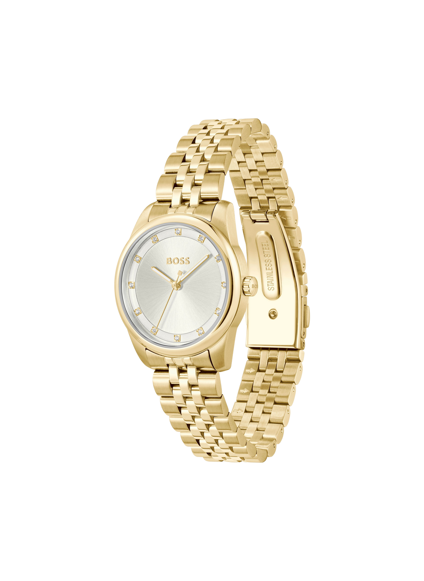 Montre quartz Graceful Precious en acier inoxydable BOSS MONTRES Blanc