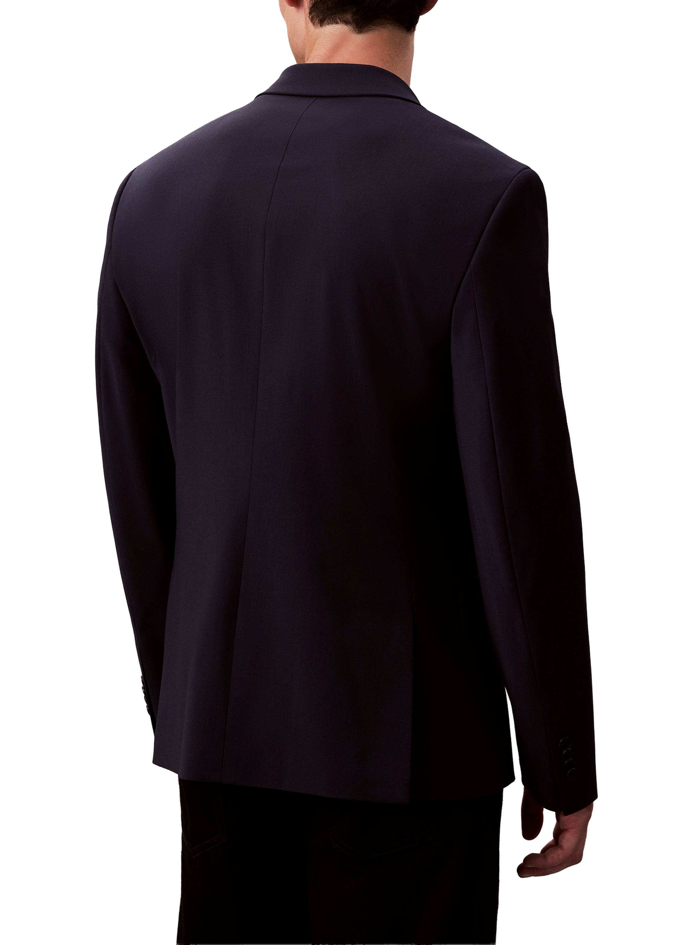 Veste tailleur droite unie en laine CALVIN KLEIN Bleu