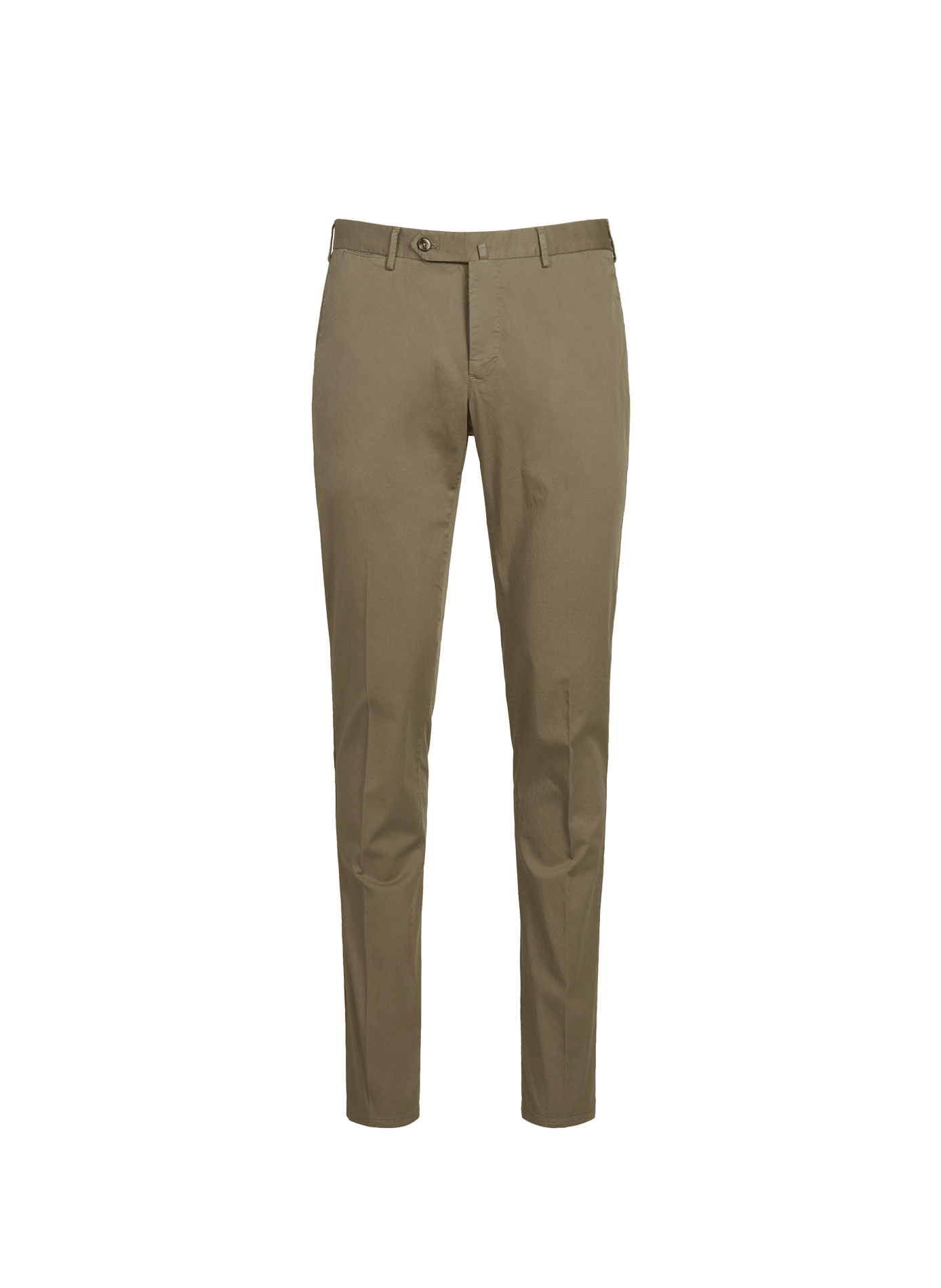 Pantalón ajustado con pliegues de algodón. PT01 Marrón