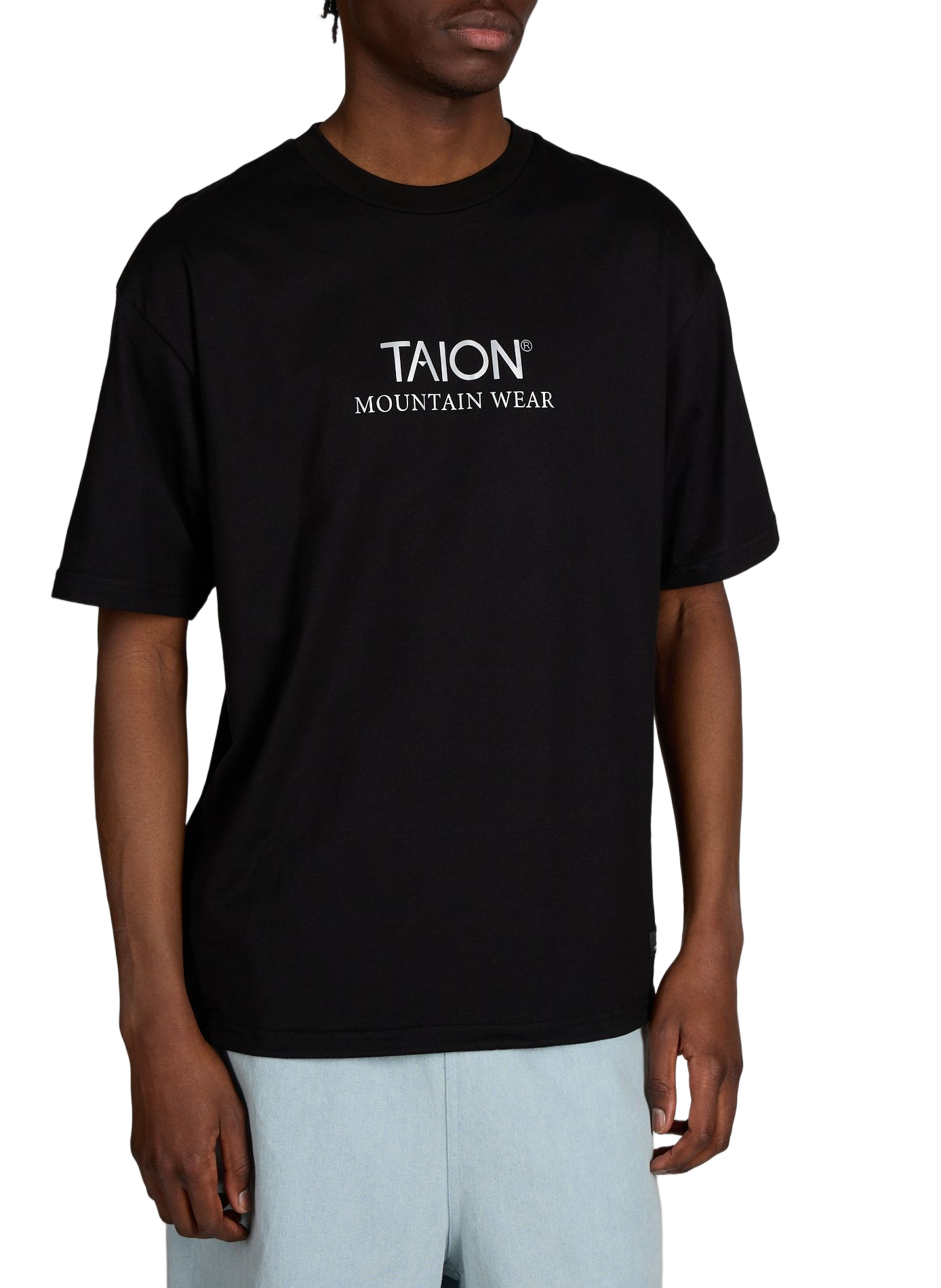 T-shirt with logo and adjustable hem in cotton TAION Black