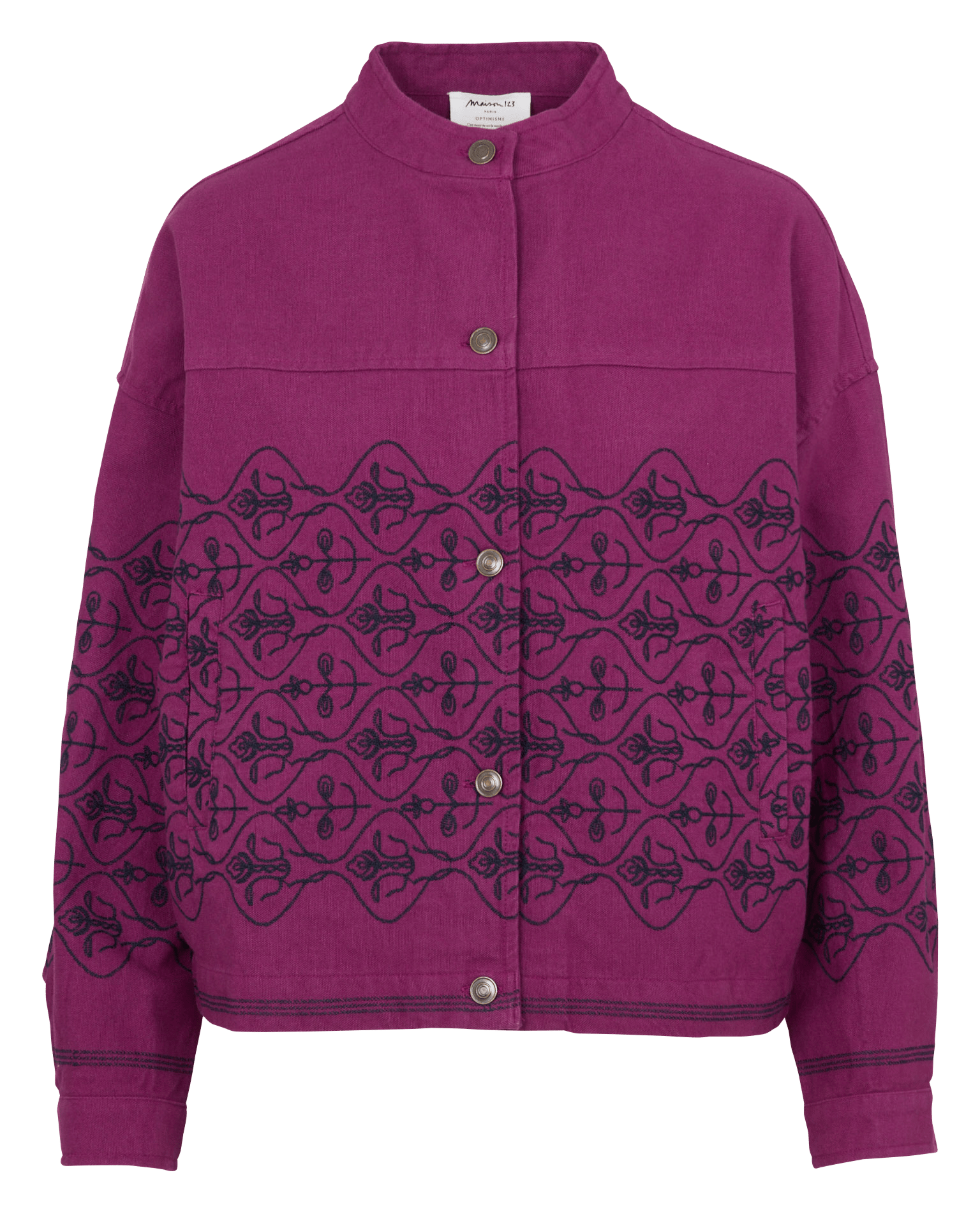 Veste courte ample à broderies valery MAISON 123 Violet