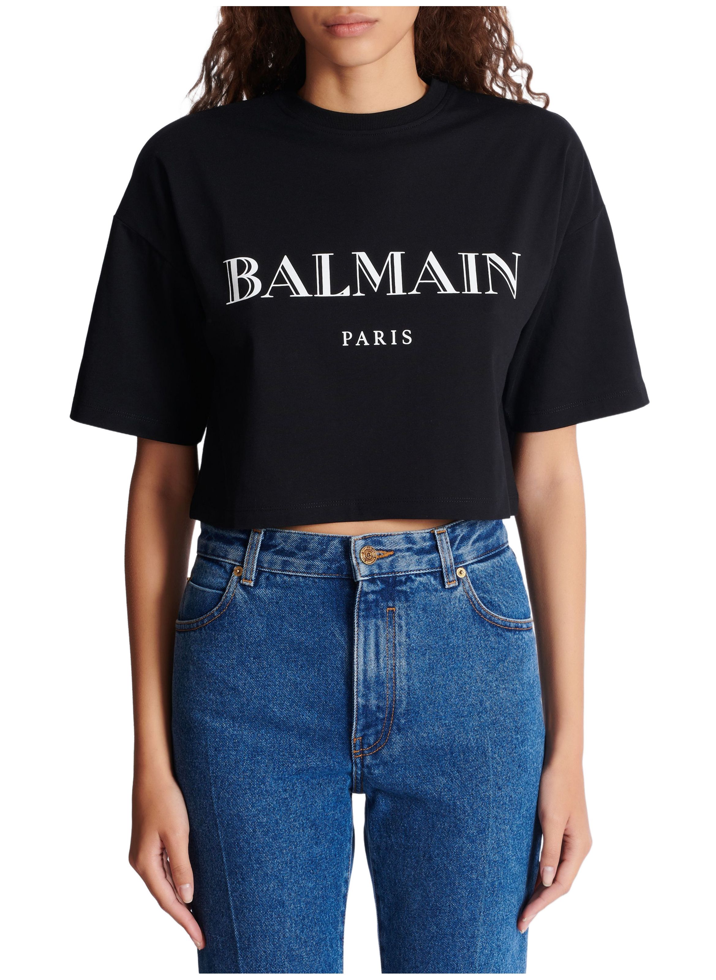 T-shirt court ample avec imprimé balmain BALMAIN Noir