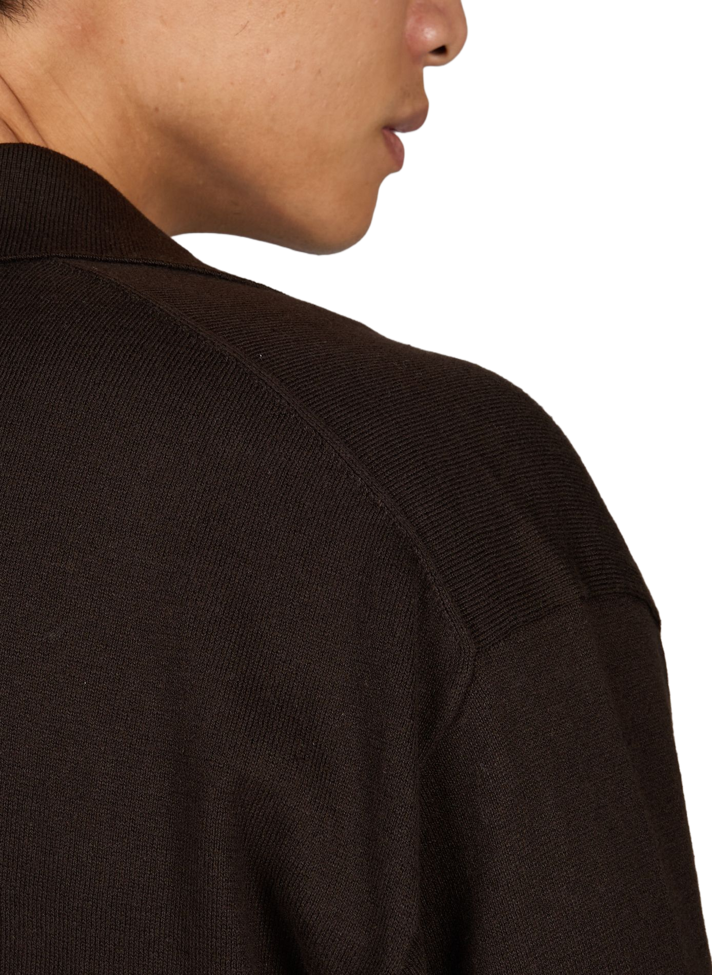 Jersey de algodón con cuello en V SSSTEIN Marrón