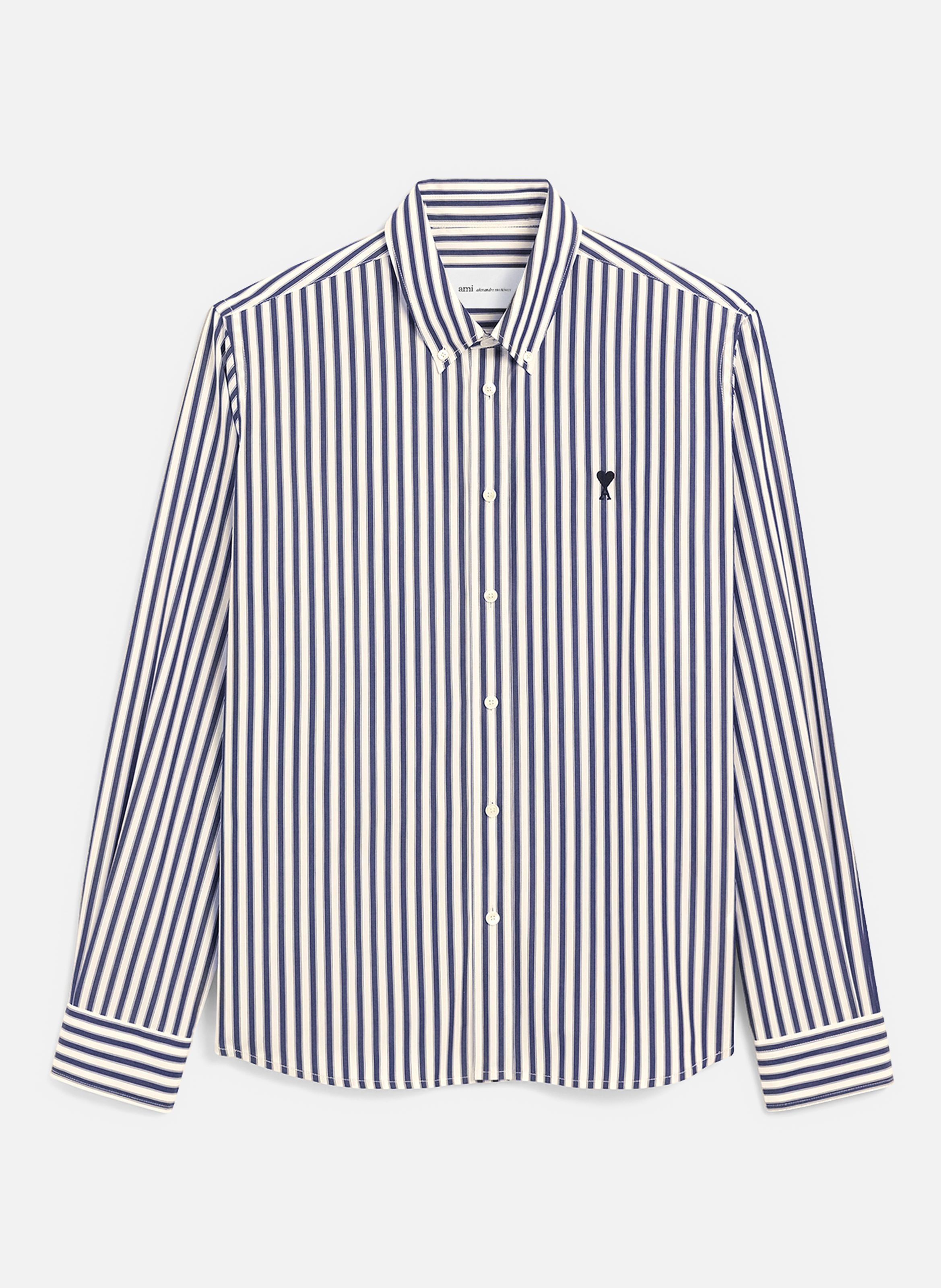 Chemise rayée unisexe en coton ami de coeur AMI PARIS Bleu