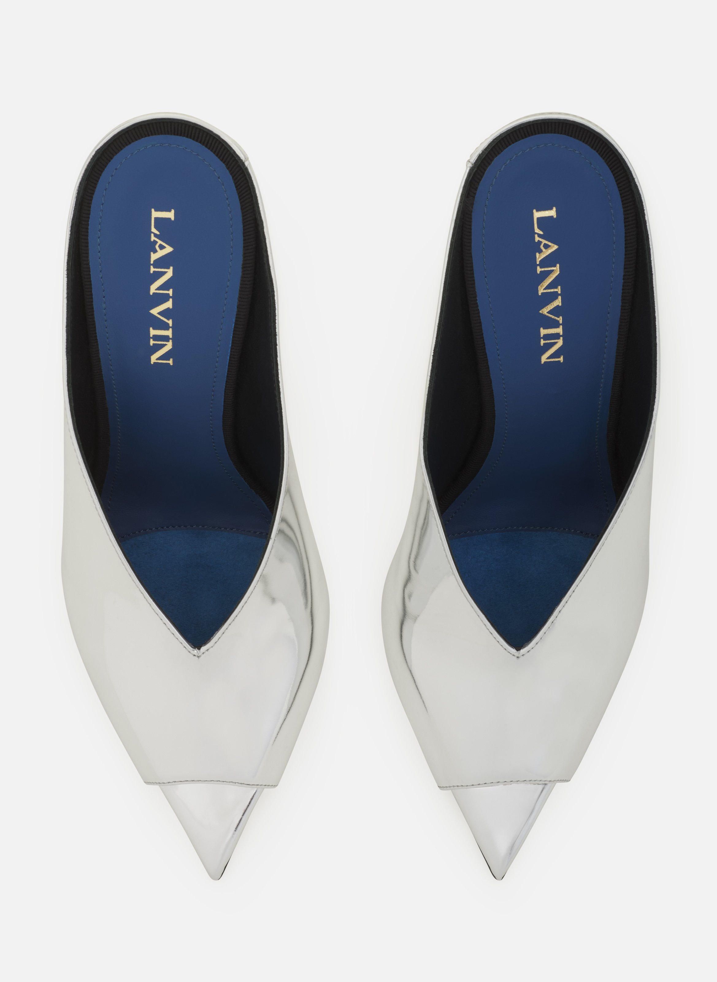 Mule midnight step en cuir métallique LANVIN Argent