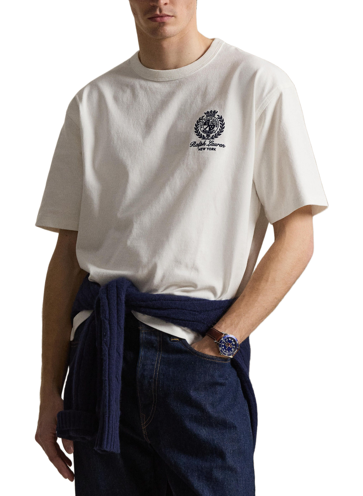T-shirt droit à logo en coton POLO RALPH LAUREN Blanc