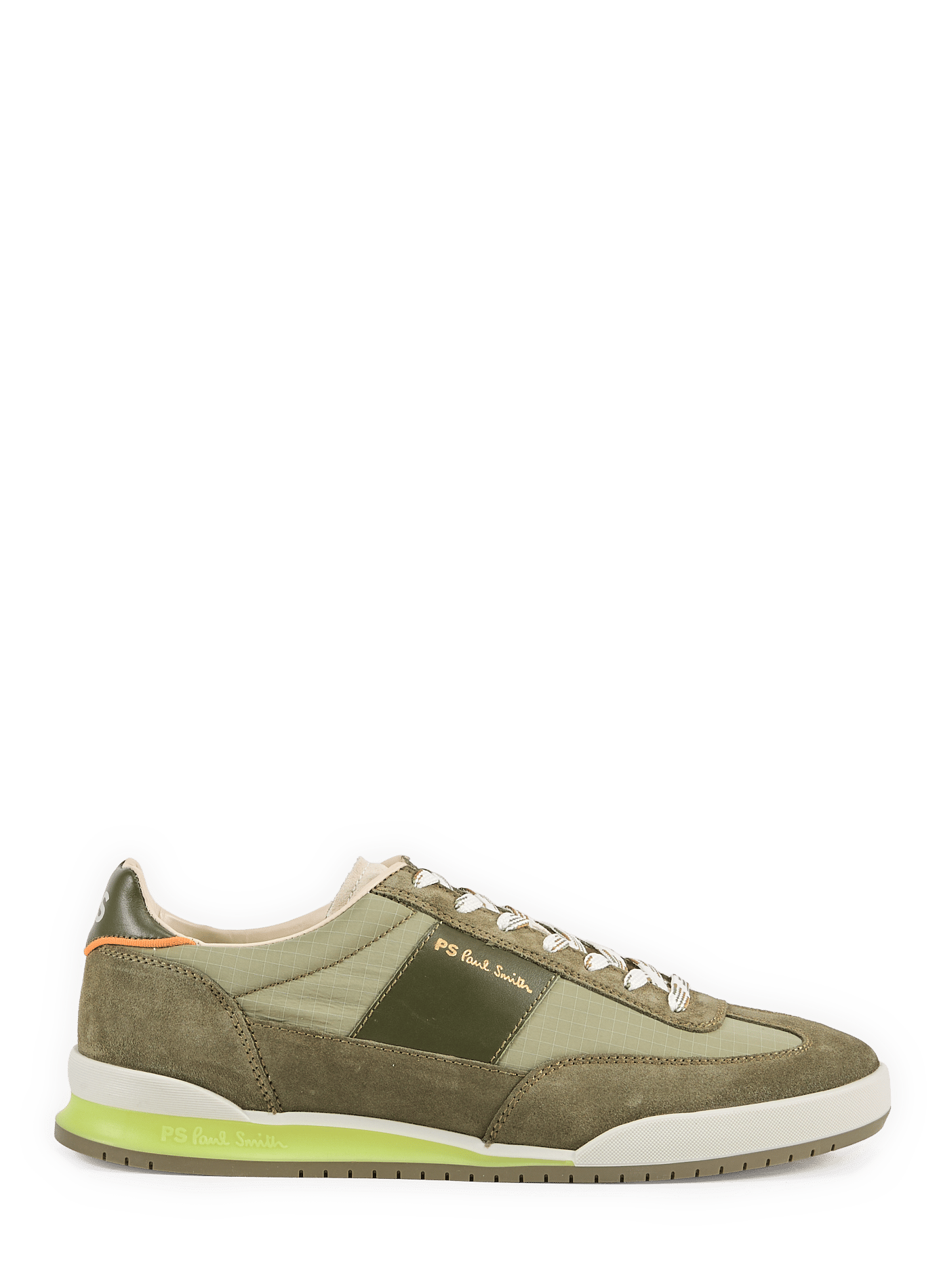 Mixed leather low-top sneakers PAUL SMITH Khaki
