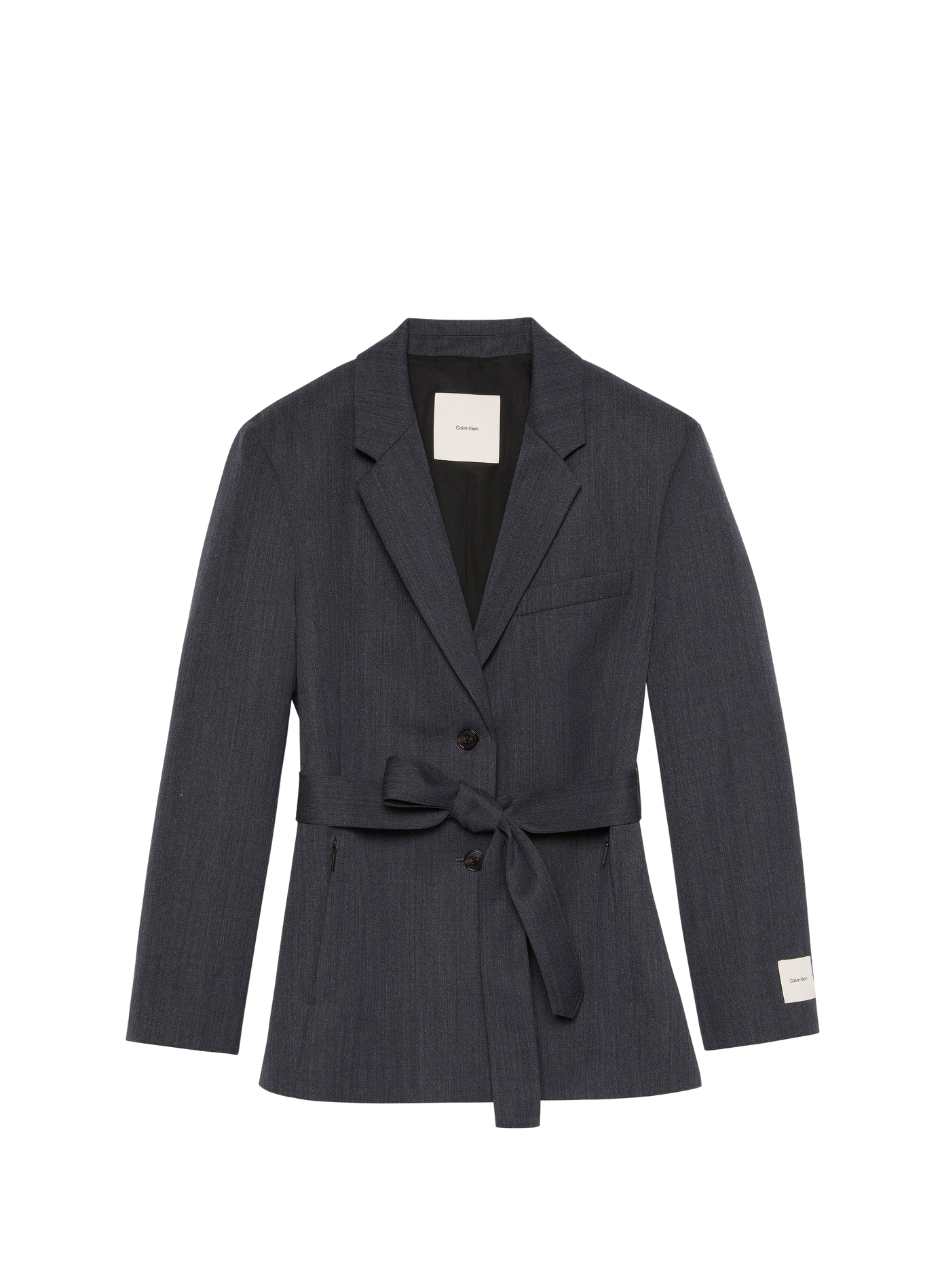Belted wool blend blazer CALVIN KLEIN Grey