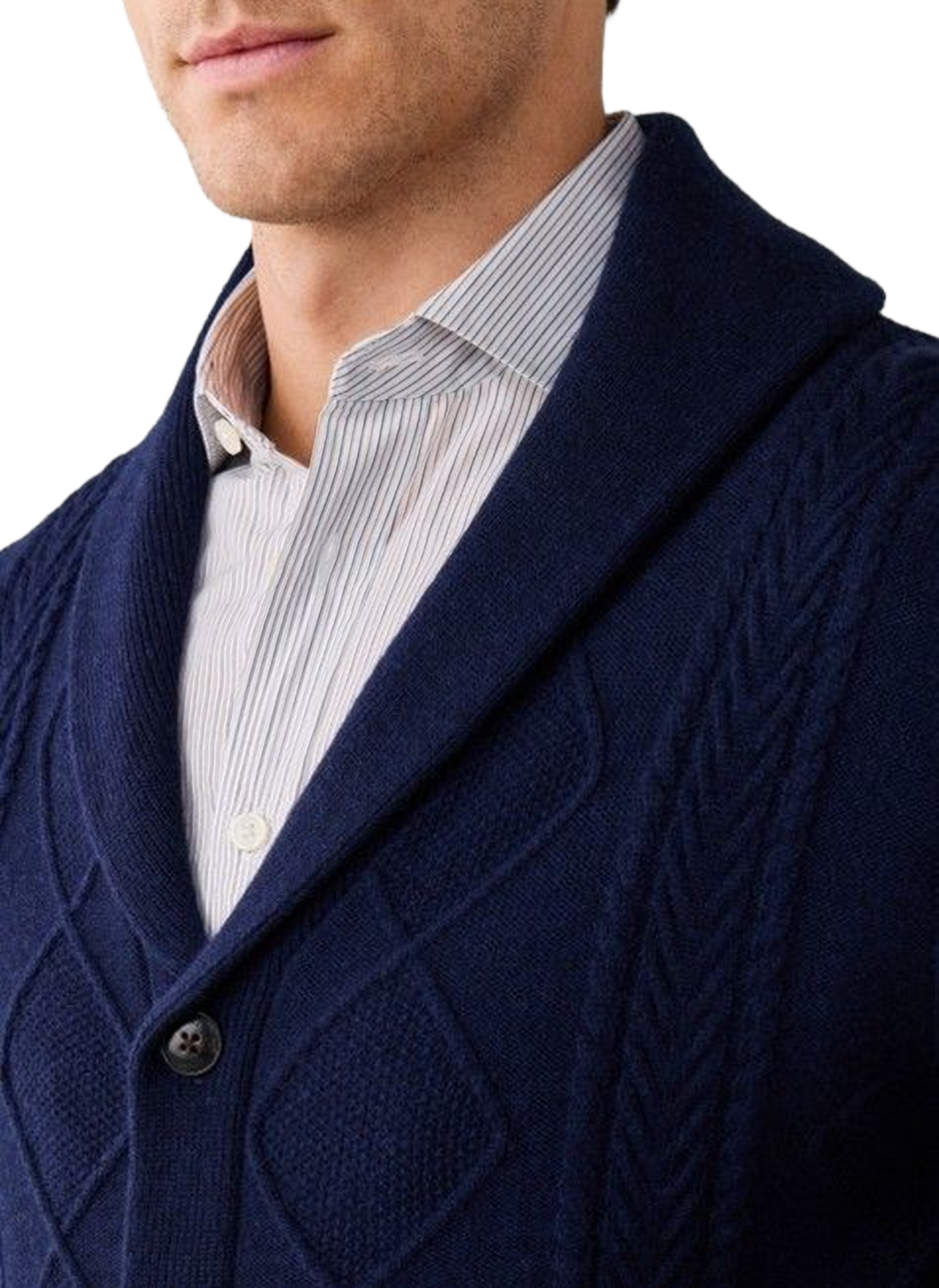 Gilet encolure V en laine mélangée HACKETT Blue