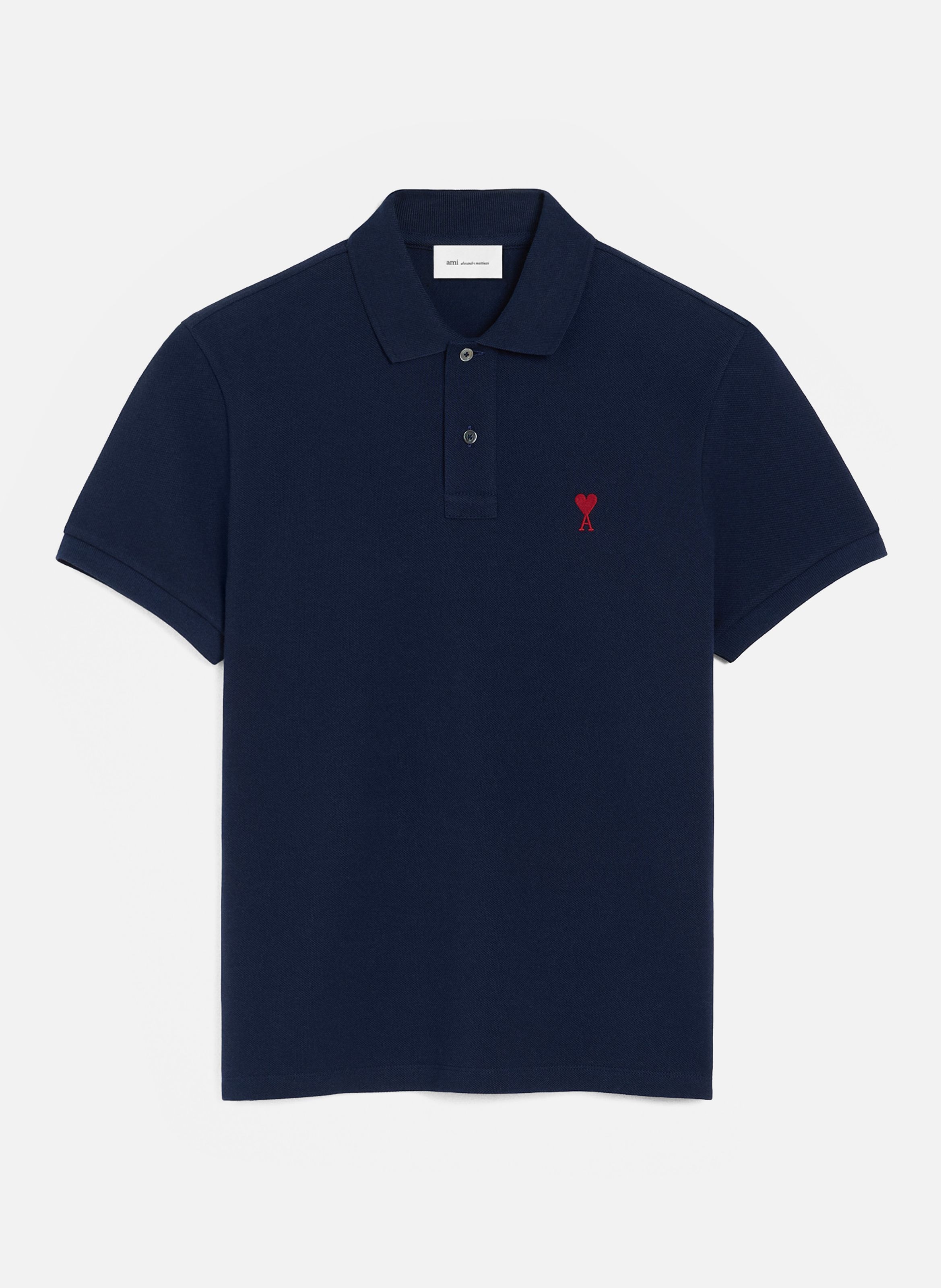 Polo ami de coeur unisexe AMI PARIS Bleu