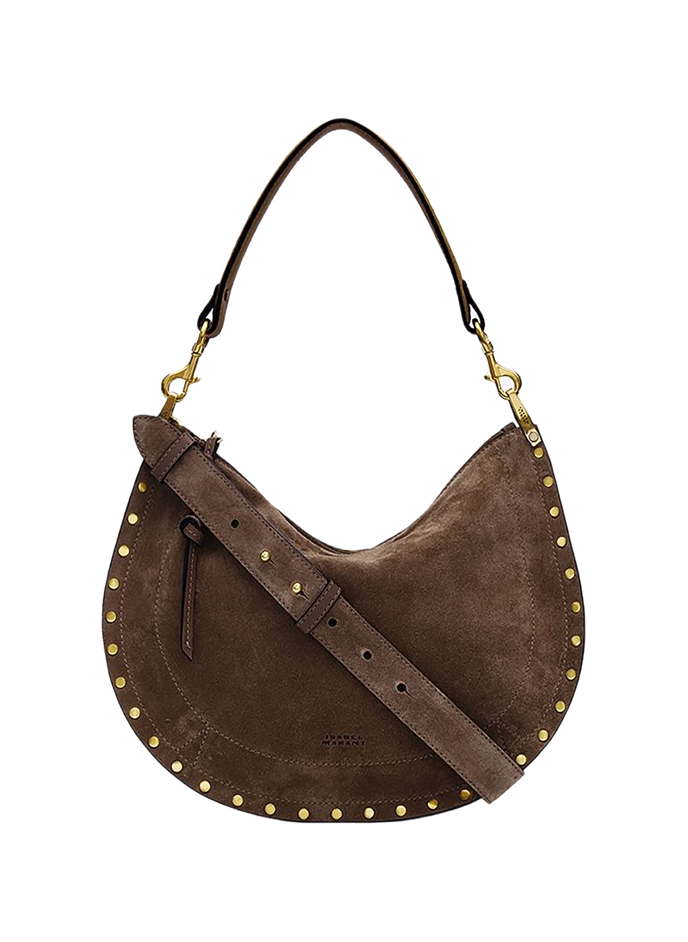 Handtas Oskan Soft Zip van geitenleer met suède-effect ISABEL MARANT Bruin