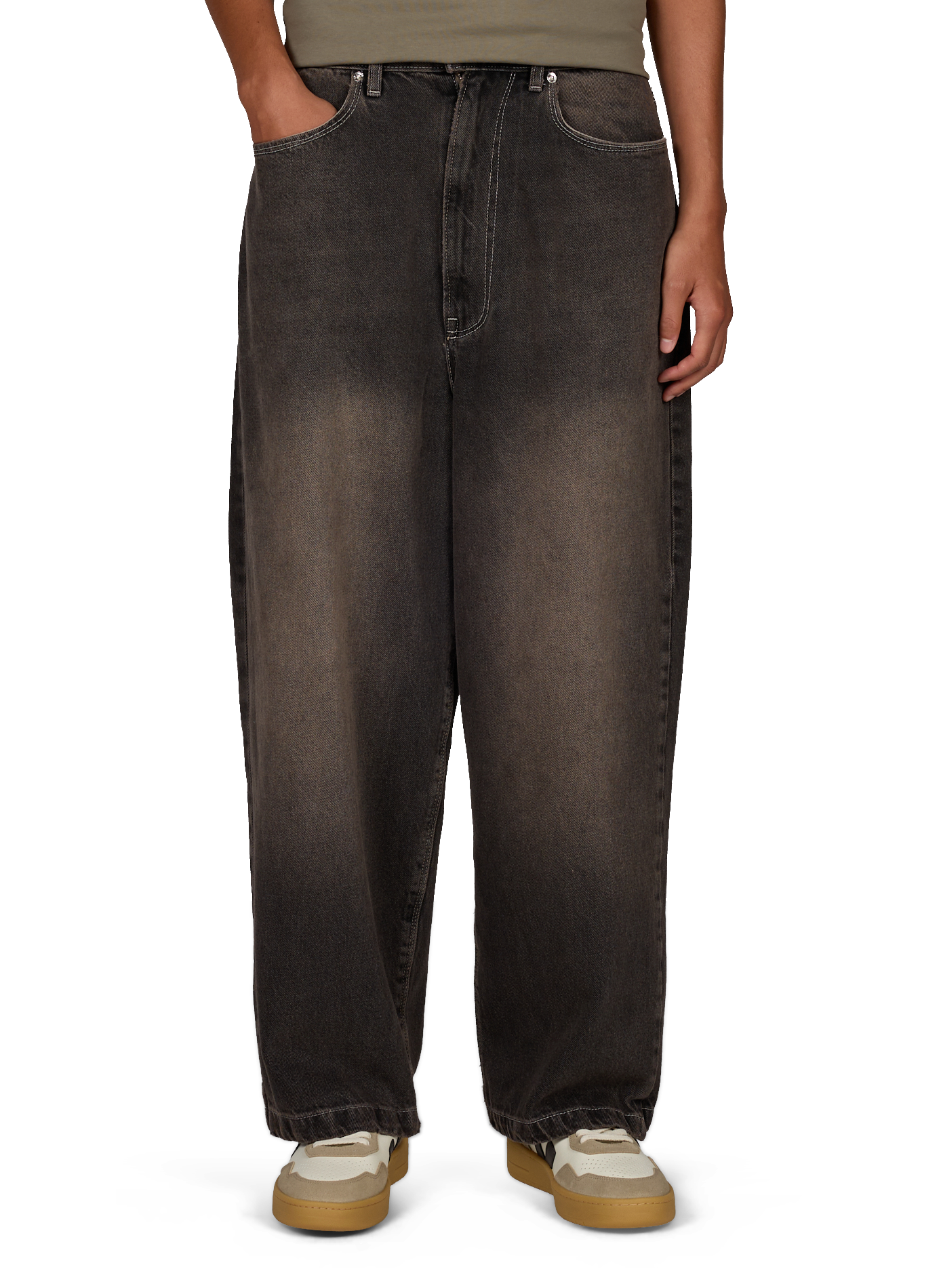Pantalon droit en coton CAMIEL FORTGENS Gris