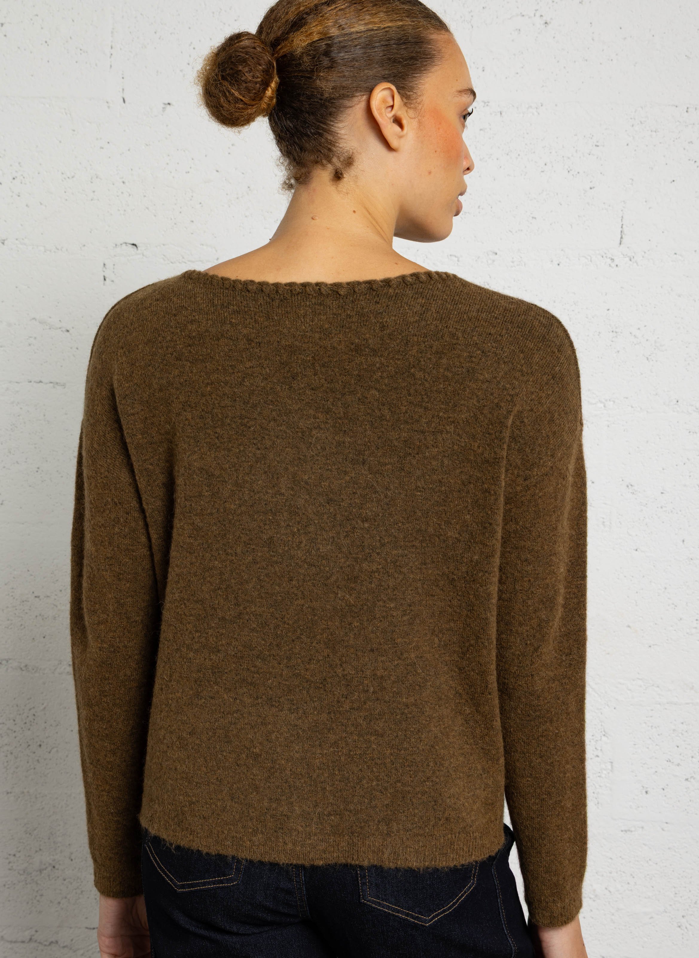 Pull droit en laine mélangée alesio MAISON 123 Vert