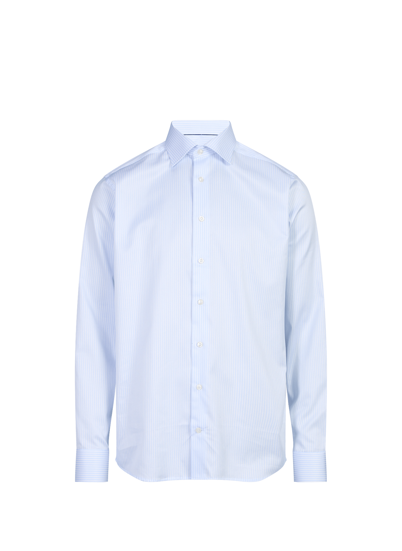 Straight classic collar shirt in striped cotton ETON Blue