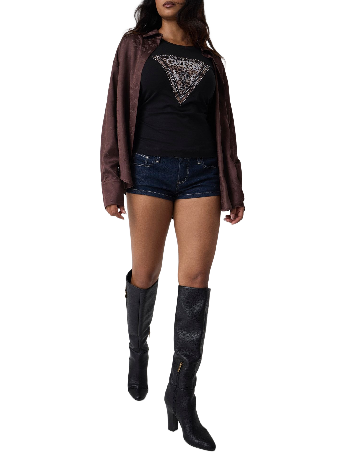 Bottes effet cuir GUESS Noir