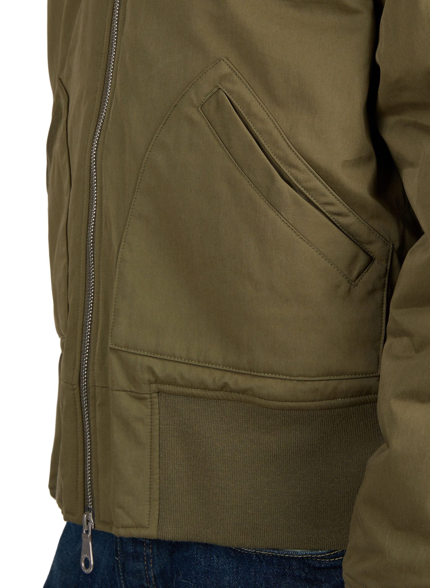 Jacket with classic collar in blended cotton FARAH Green