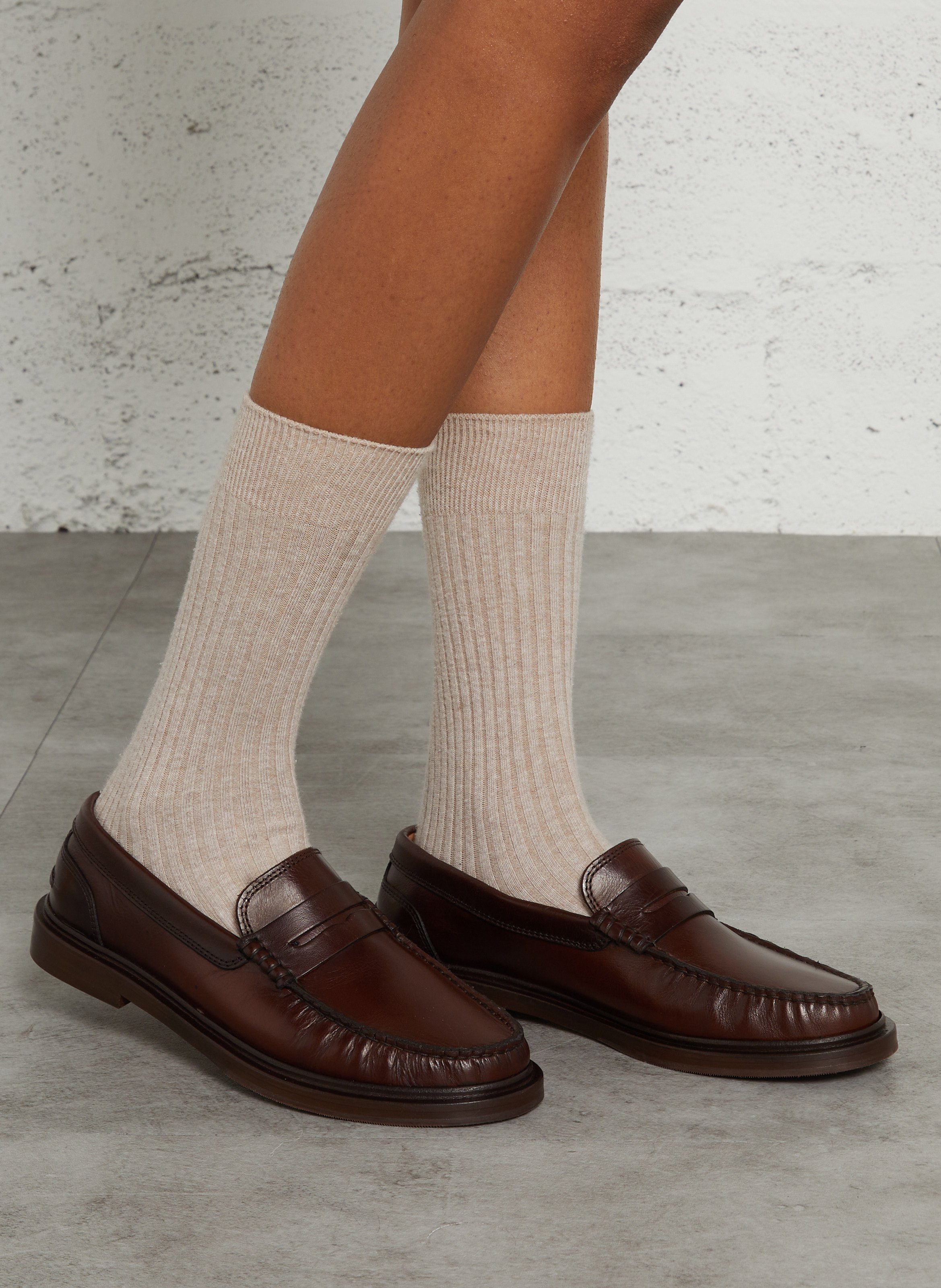 Jessie mocassins van leer BOBBIES Bruin
