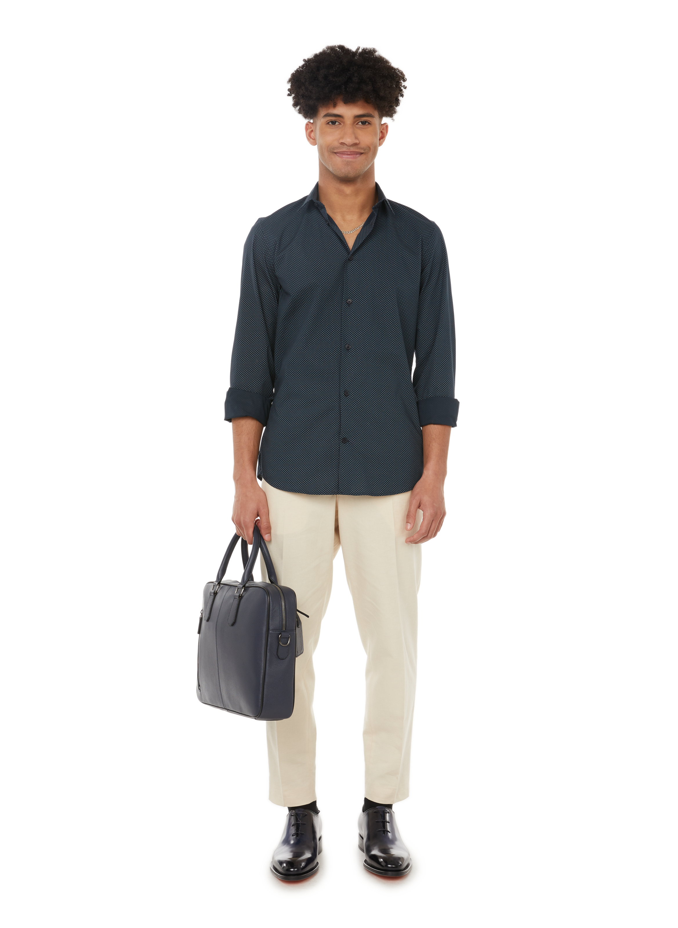 Chemise imprimée en coton AU PRINTEMPS PARIS Bleu